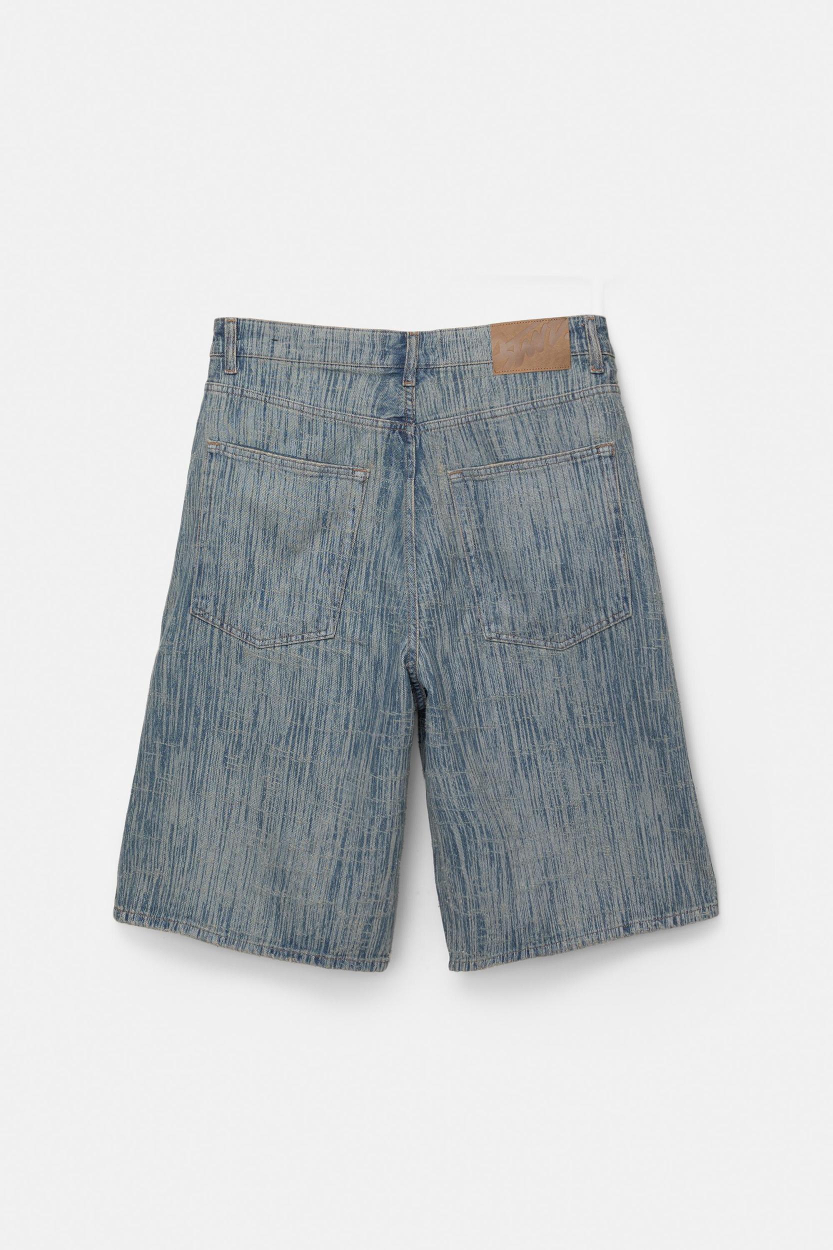 Flecked denim skater Bermuda shorts Product Image