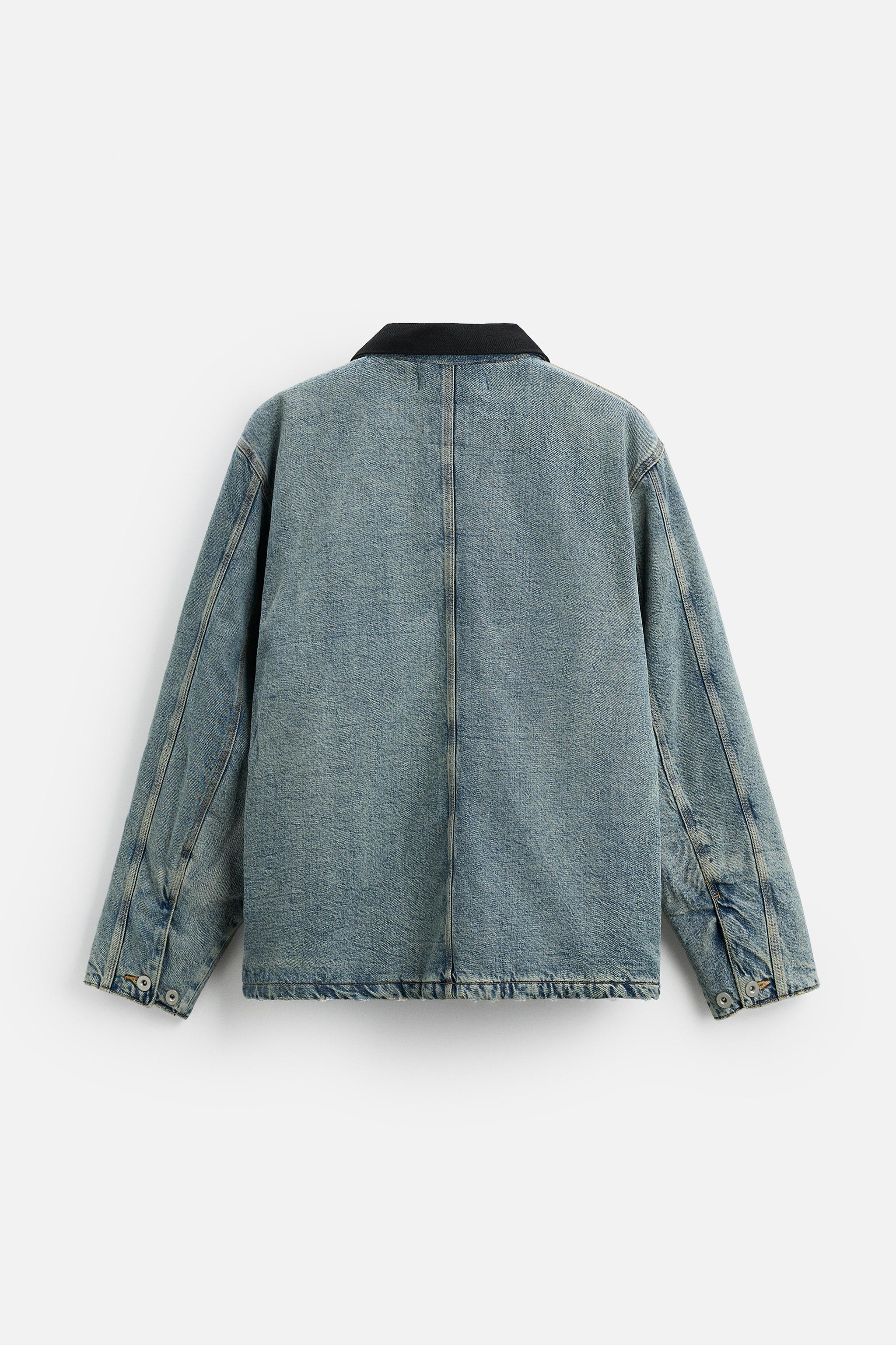 CONTRAST COLLAR DENIM JACKET Product Image