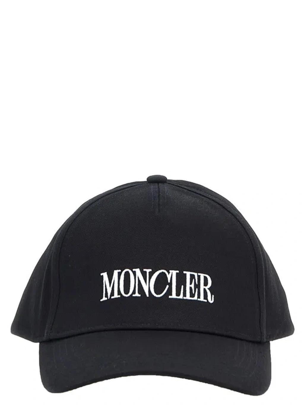 MONCLER Logo Embroidered Baseball Cap In Black Product Image