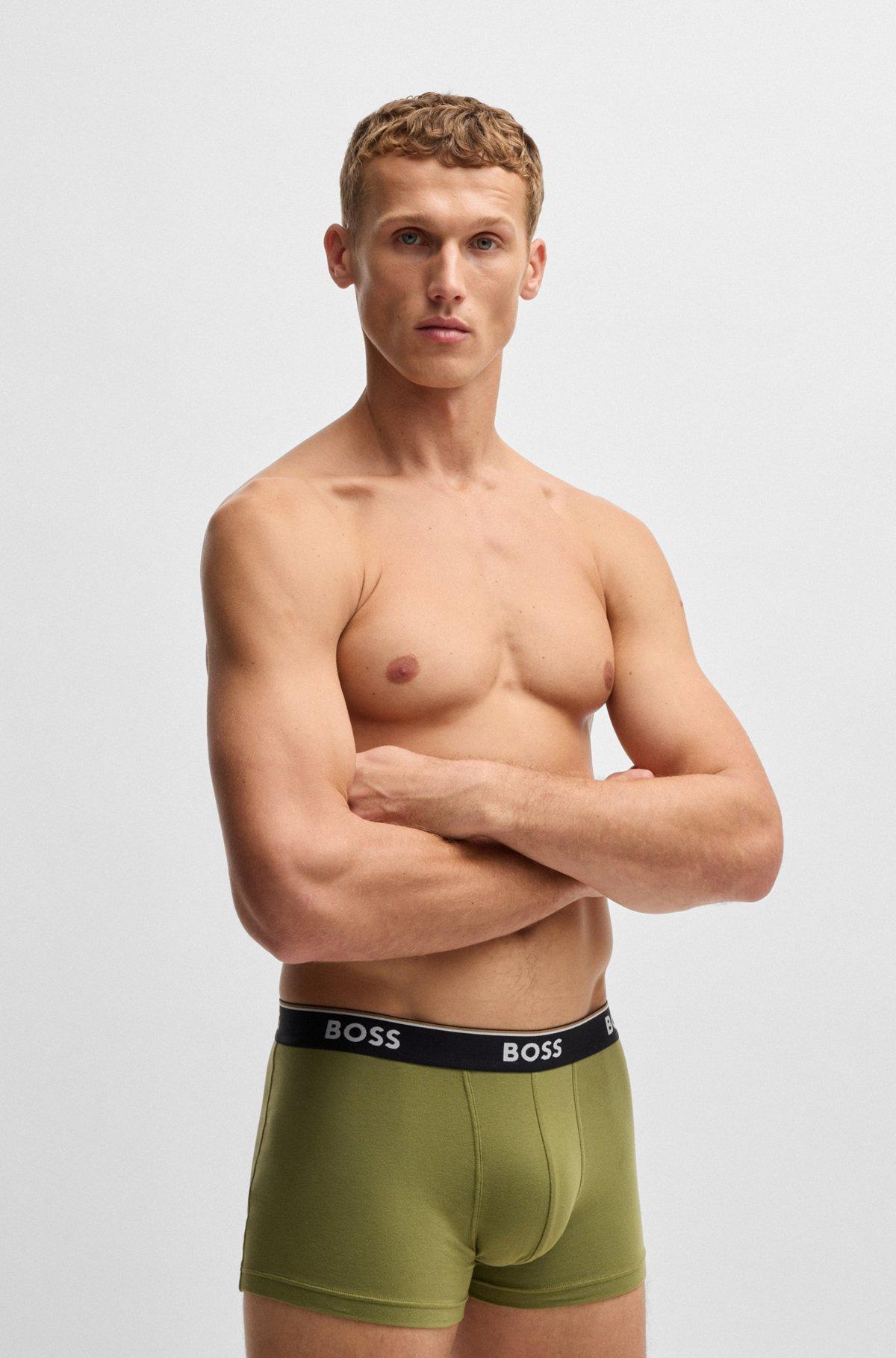 Three-pack of stretch-cotton trunks with logo waistband Product Image