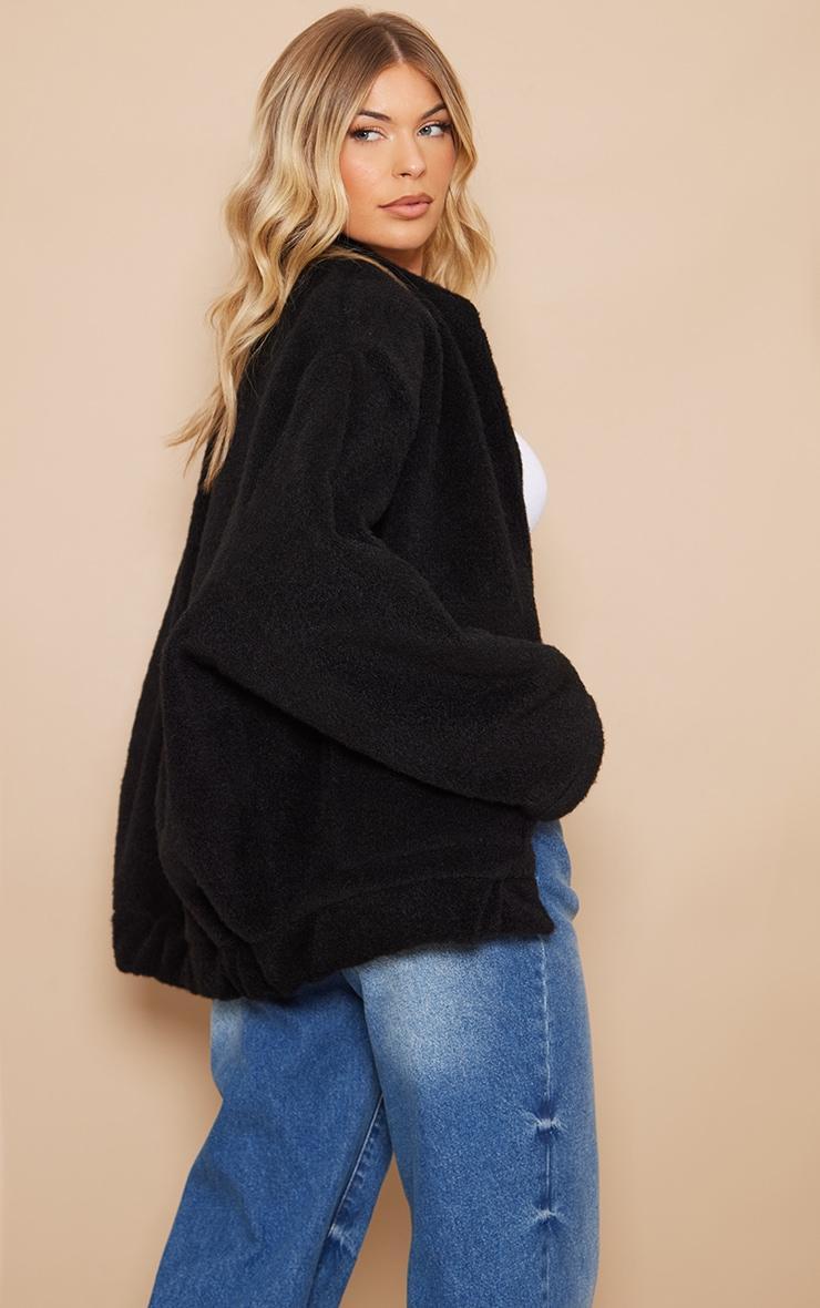 Black Wool Look Oversized Jacket Product Image