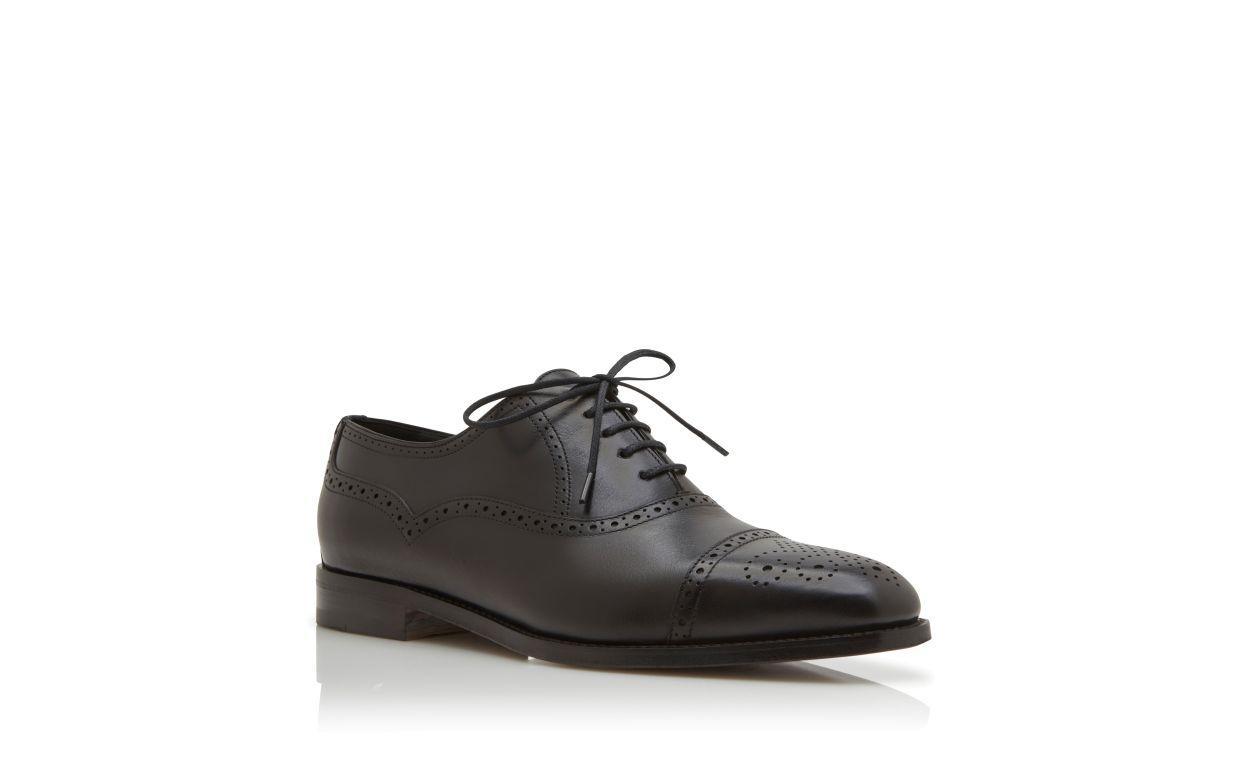 WITNEY Black Calf Leather Cap Toe Oxfords Product Image