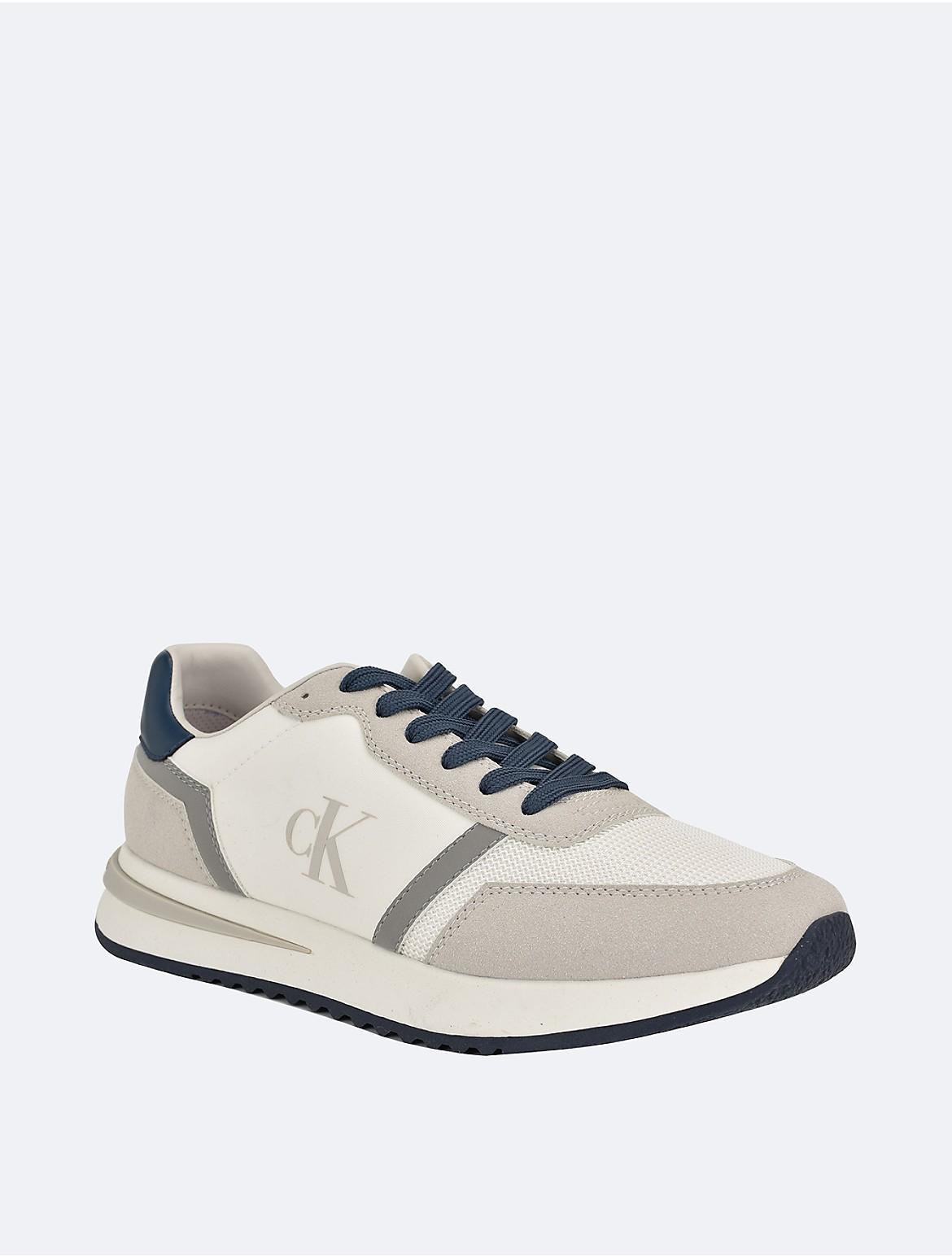 Calvin Klein Mens Mens Picio Monogram Logo Sneaker - White - 12 Product Image