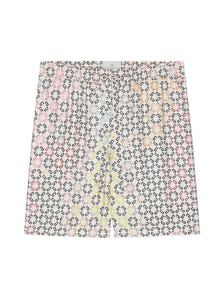 Mens Multicolor Monogram Silk Shorts Product Image