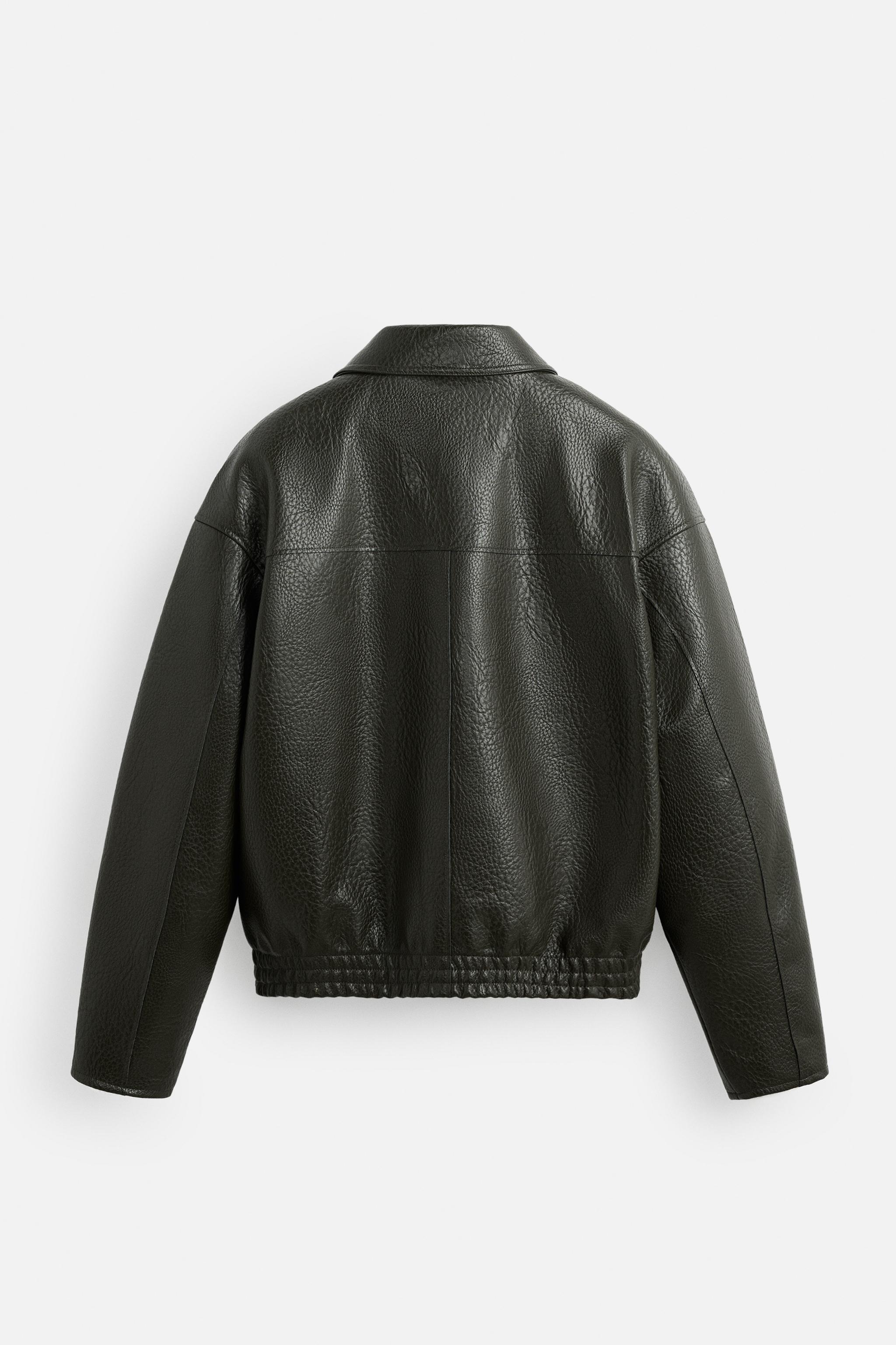 EMBOSSED FAUX LEATHER JACKET Product Image