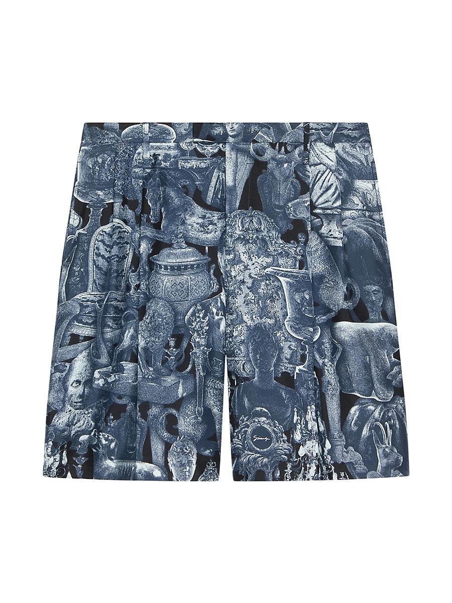 Mens Bermuda Shorts in Silk with Hubert Objects Print Product Image