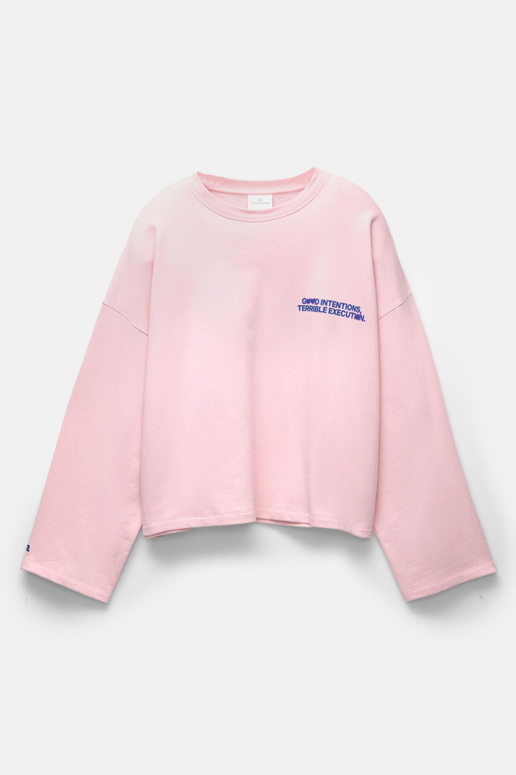 Pink sweatshirt with slogan Product Image