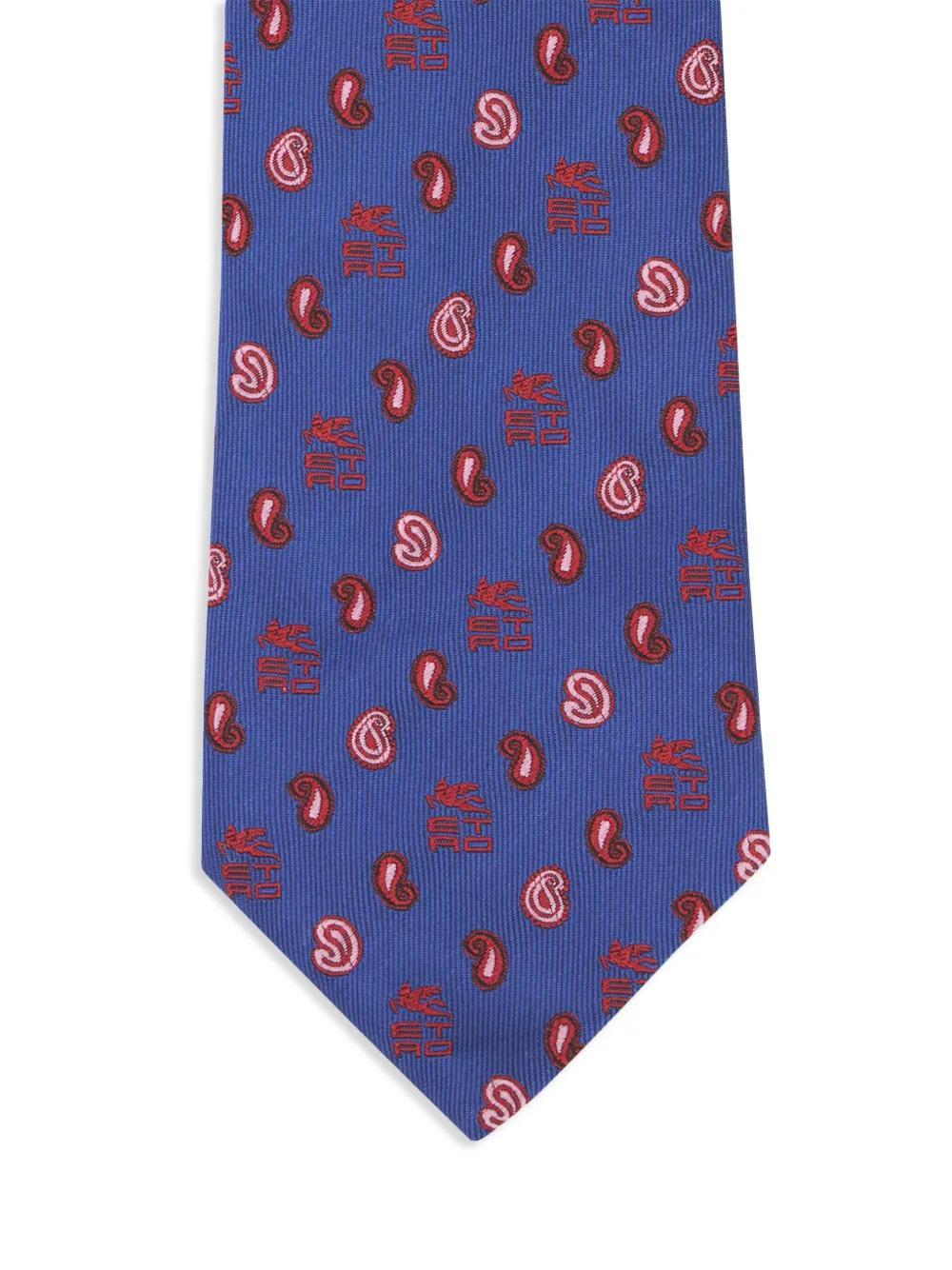 ETRO Paisley-print Silk Tie In Blau Product Image