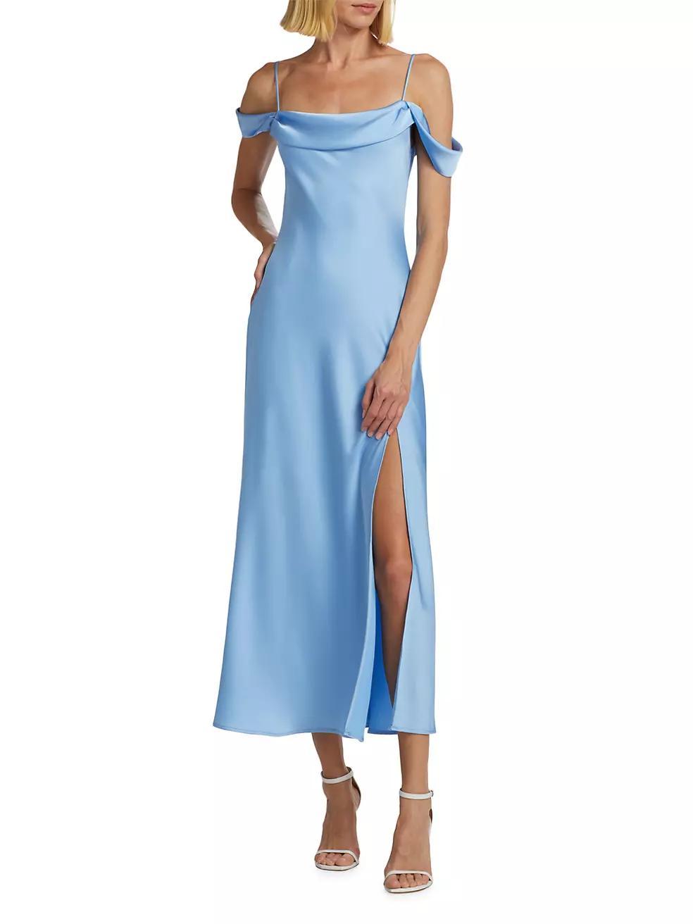 Kitura Satin Sleeveless Midi-Dress Product Image