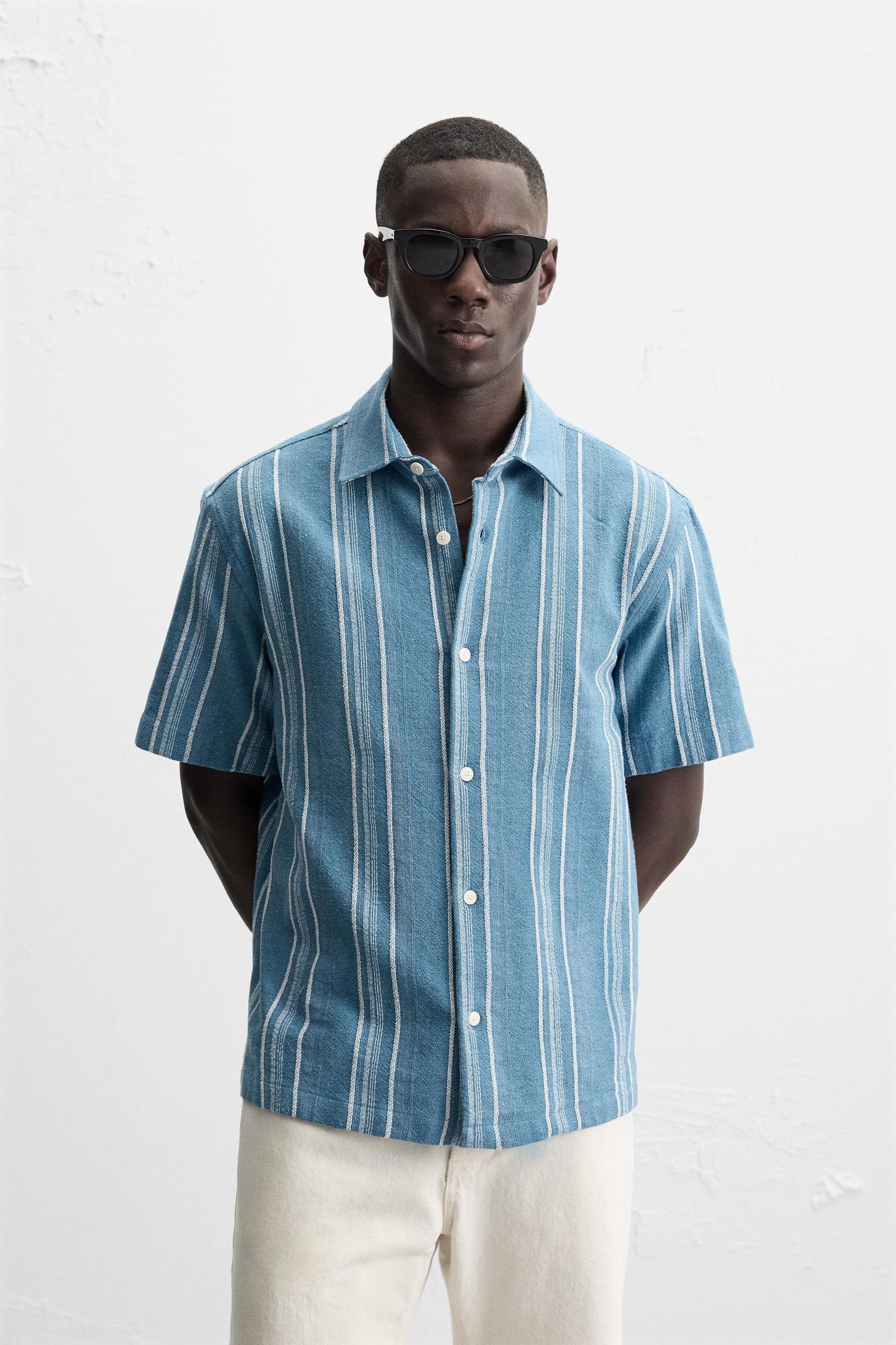 TEXTURED STRIPED SHIRT Product Image