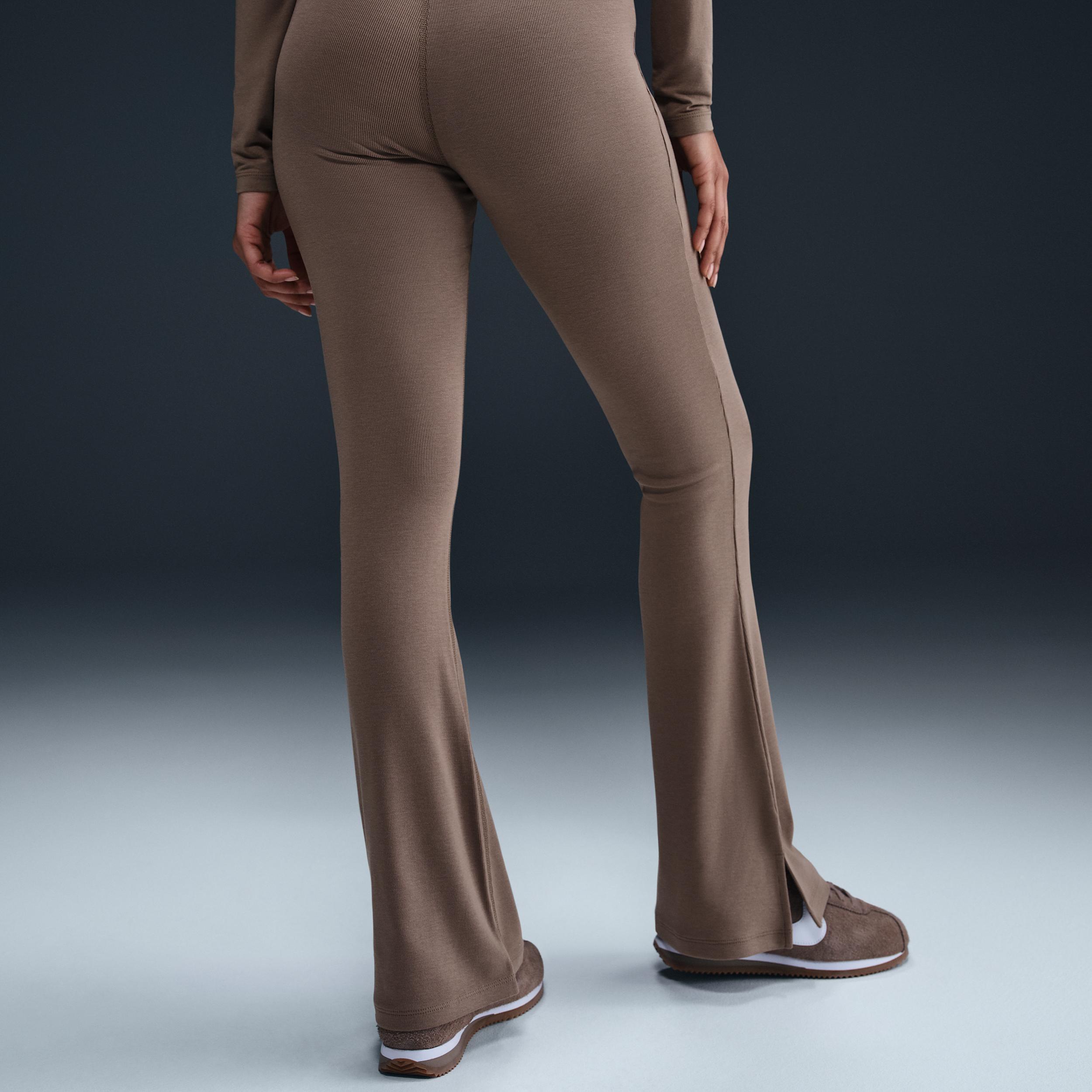 Women's Nike Sportswear Chill Knit Tight Mini-Rib Flared Leggings Product Image