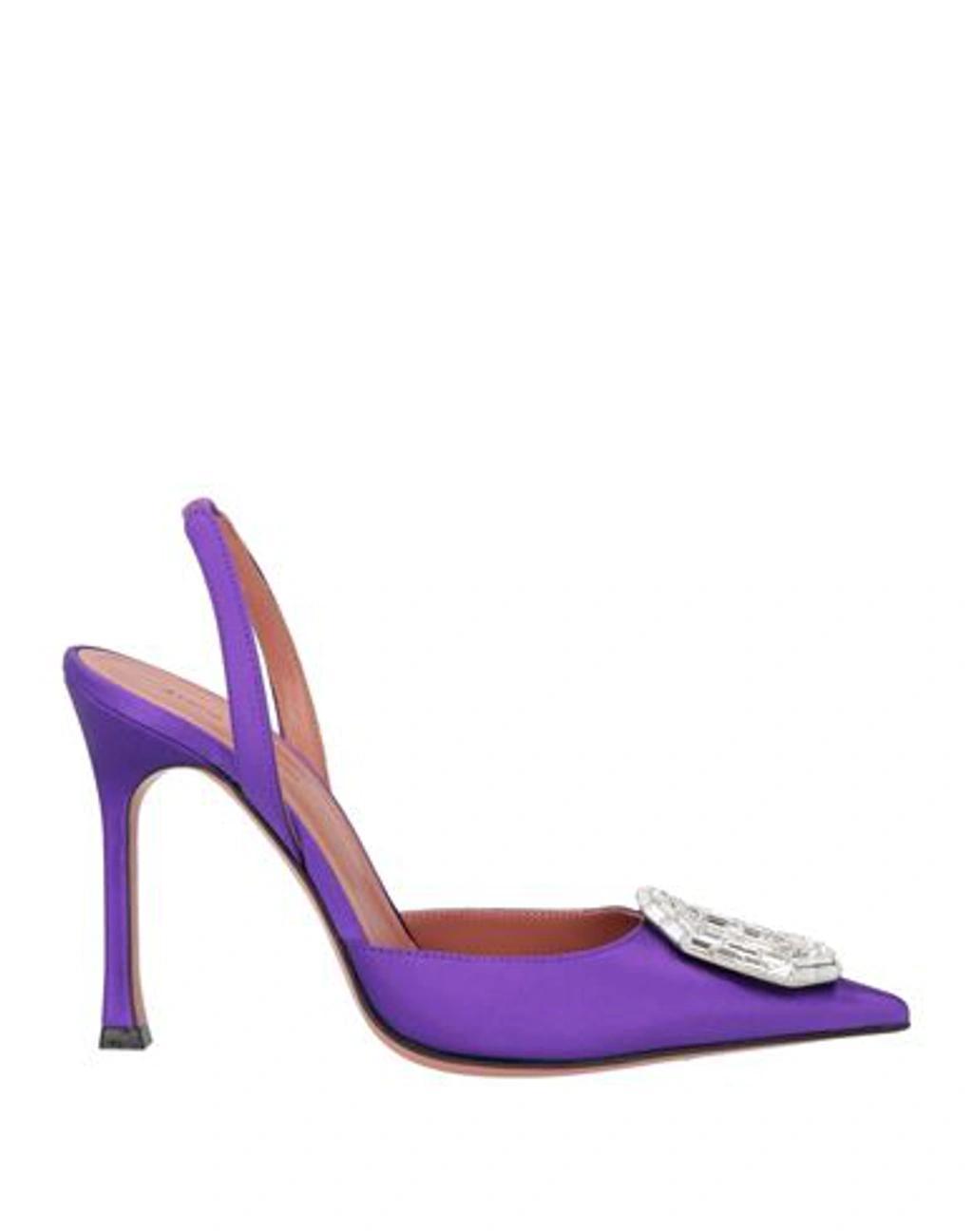 AMINA MUADDI Woman Pumps Purple Size 7.5 Textile Fibers Product Image