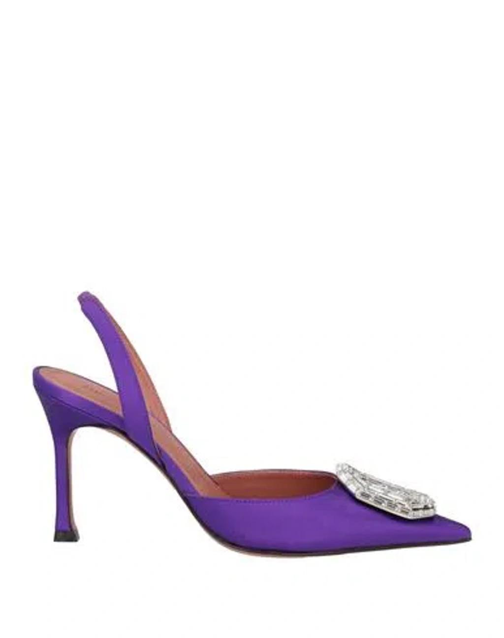 AMINA MUADDI Woman Pumps Purple Size 7.5 Textile Fibers Product Image