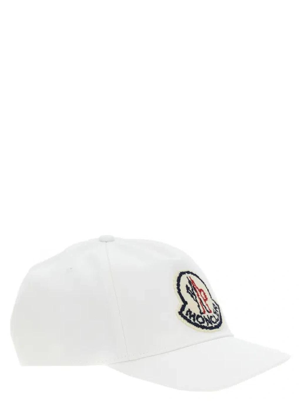 MONCLER Logo Patch Cap In White Product Image