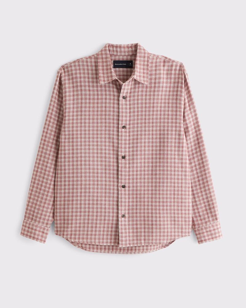 Long-Sleeve Plaid Button-Up Shirt Product Image