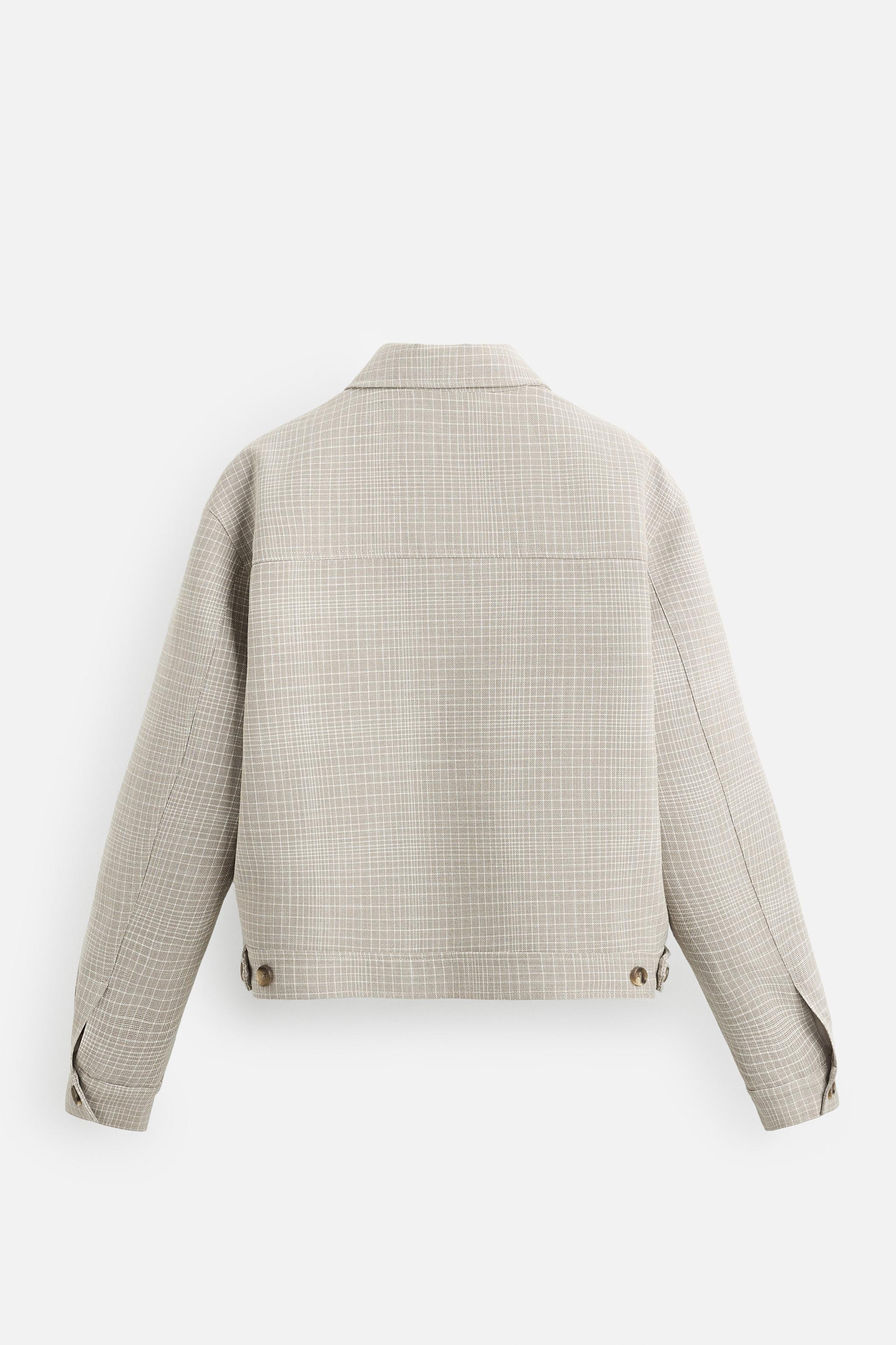 CROPPED FIT CHECKERED JACKET Product Image