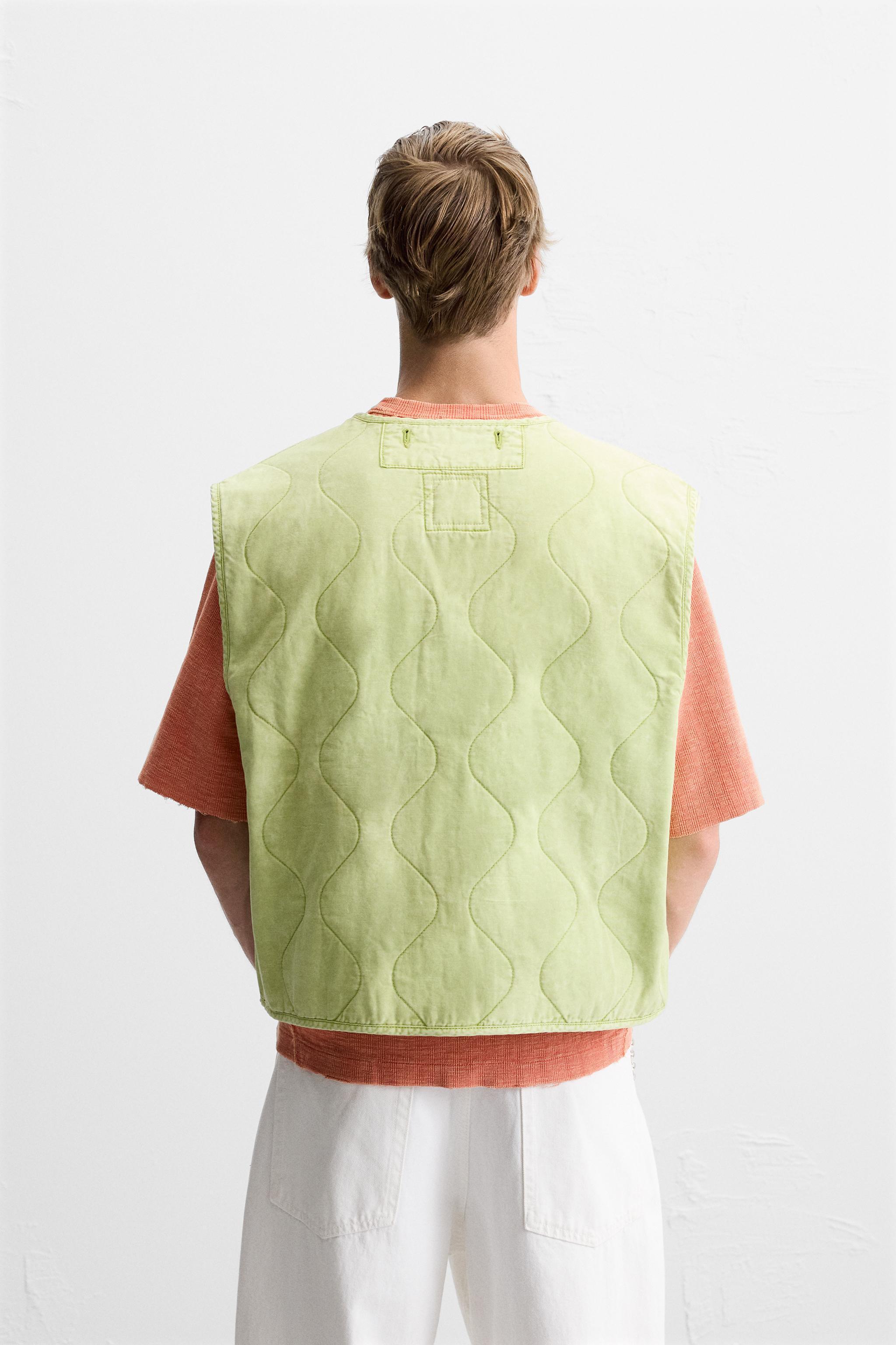 WASHED EFFECT QUILTED VEST Product Image