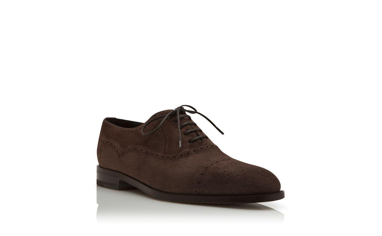 WITNEY Dark Brown Suede Cap Toe Oxfords Product Image