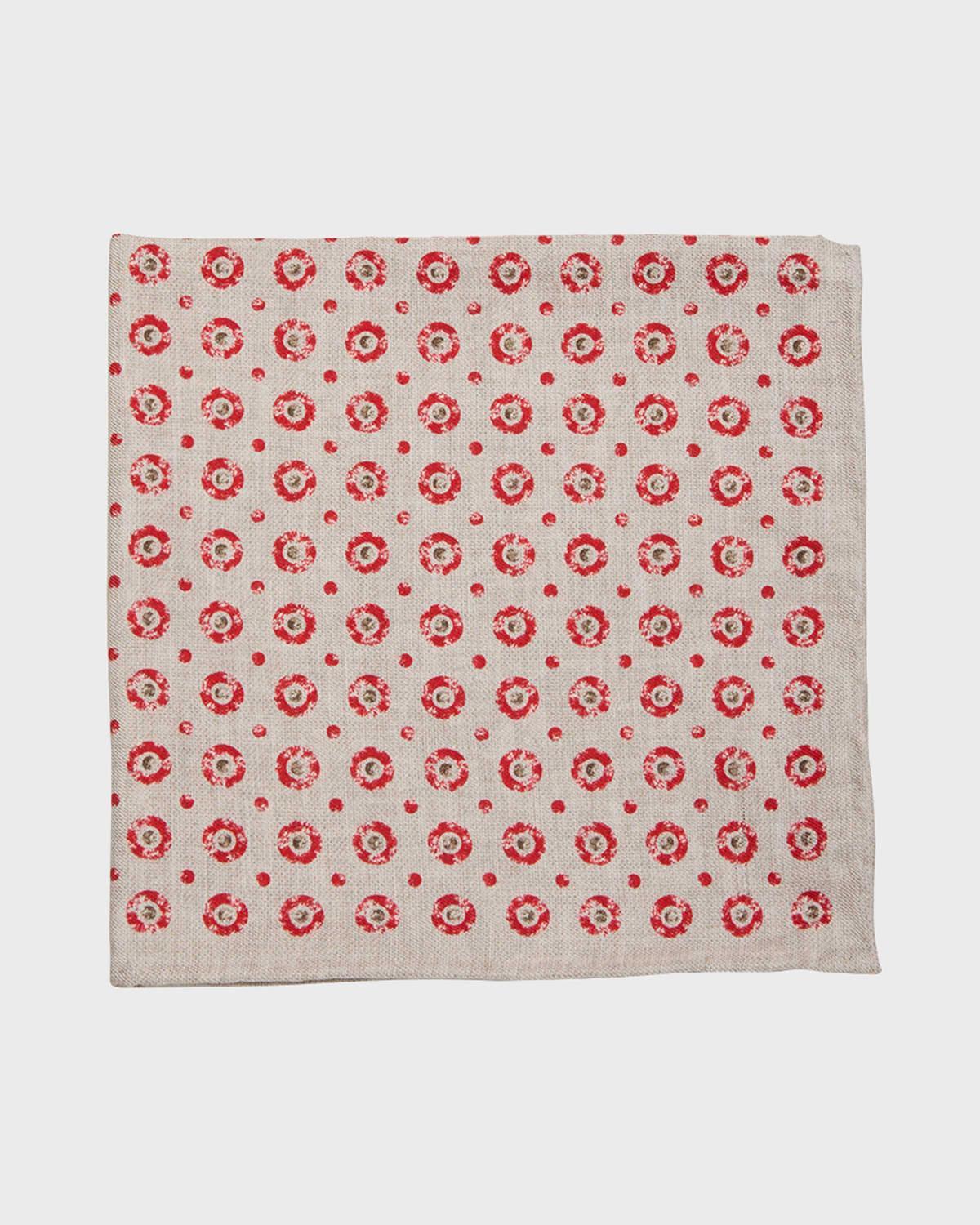 Mens Geometric-Print Silk Pocket Square Product Image