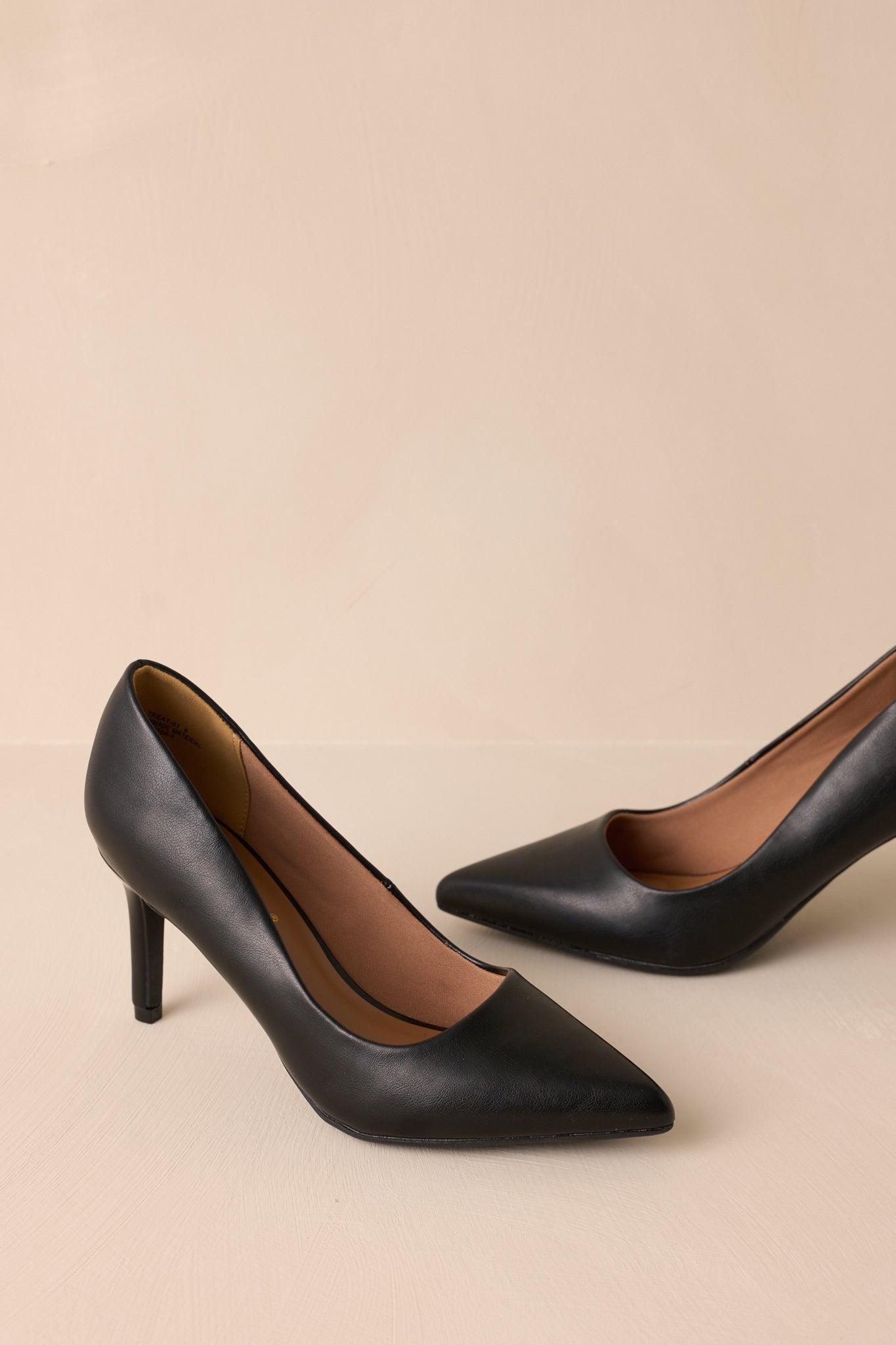 Bold Balance Black Pointed Toe Pump Heels Product Image