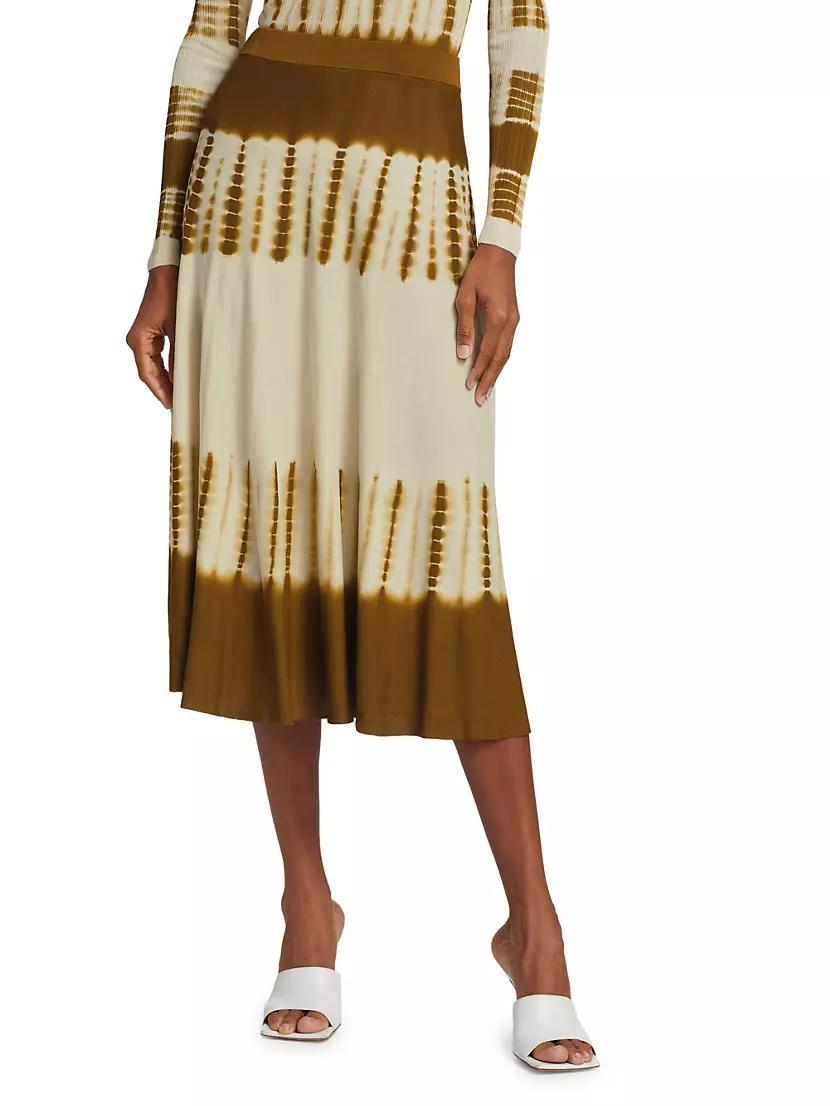 Tie-Dye Rib-Knit Midi-Skirt Product Image