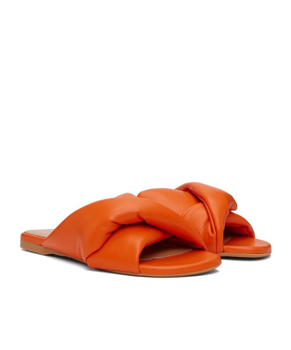 JW ANDERSON Twist Cross-strap Slippers In Orange Product Image