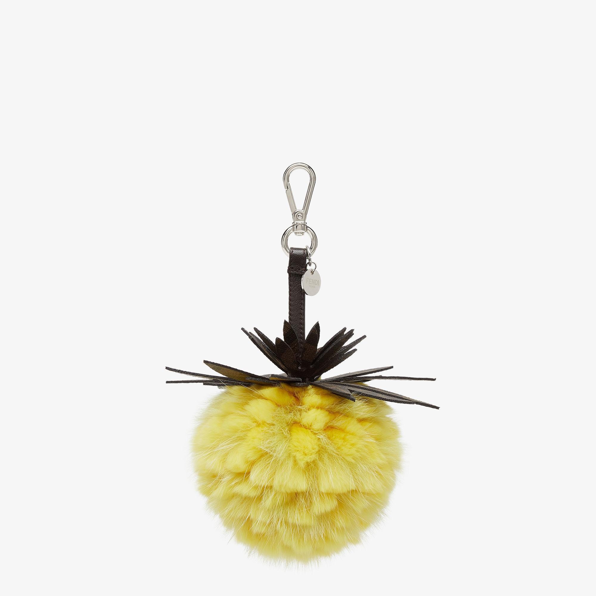 Pineapple CharmYellow rabbit fur and fox fur charm Product Image