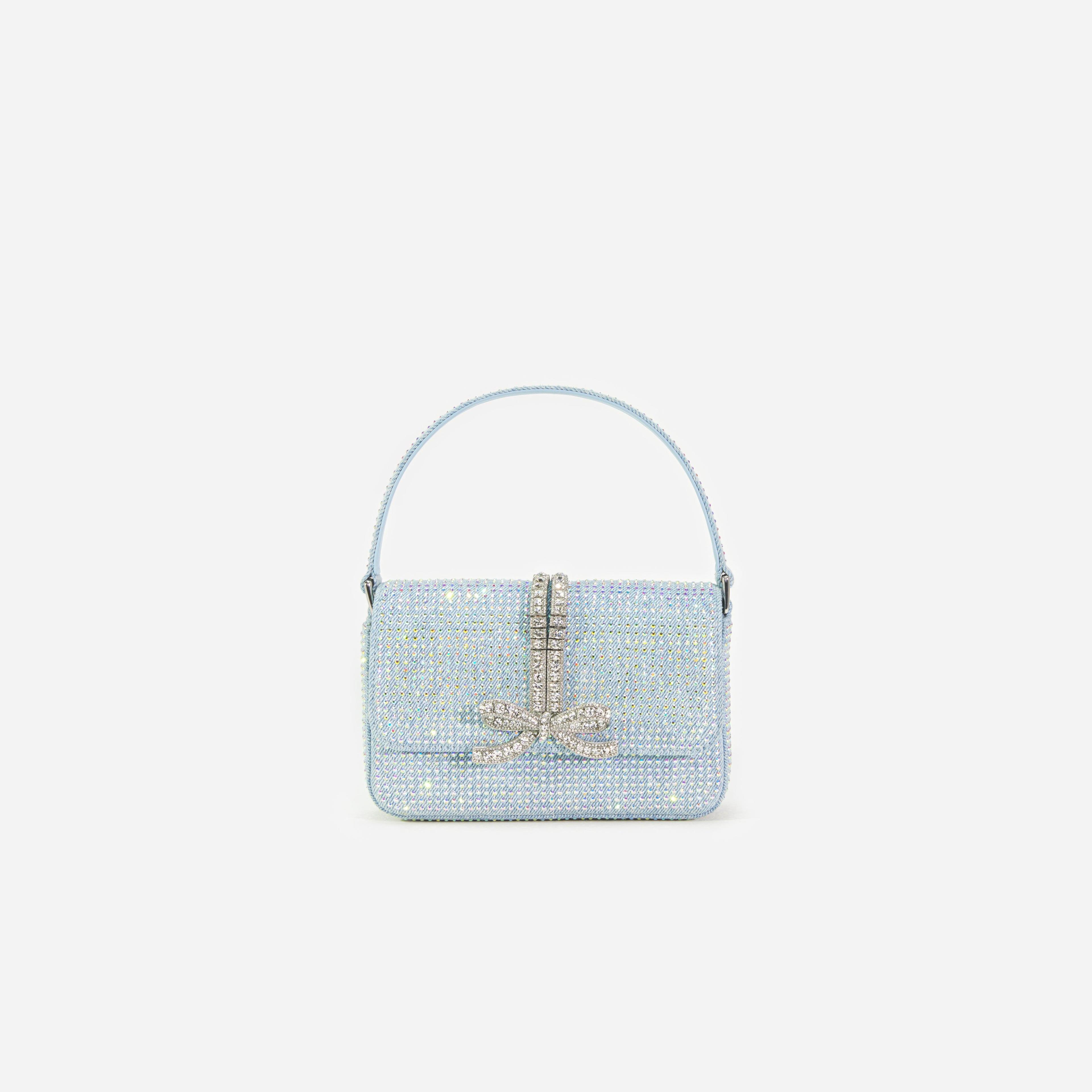 Blue Rhinestone Denim Micro Bag Product Image