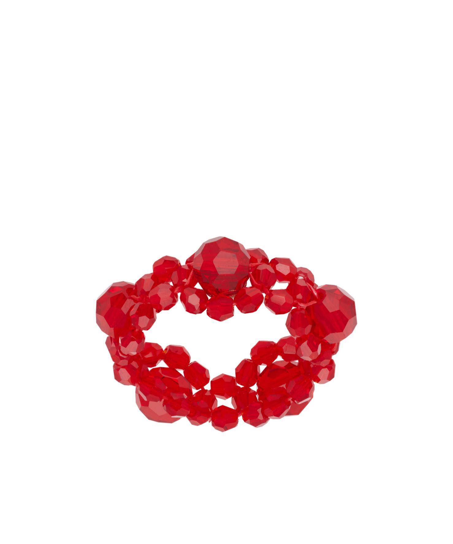 SIMONE ROCHA Daisy Chain Ring In Red Product Image