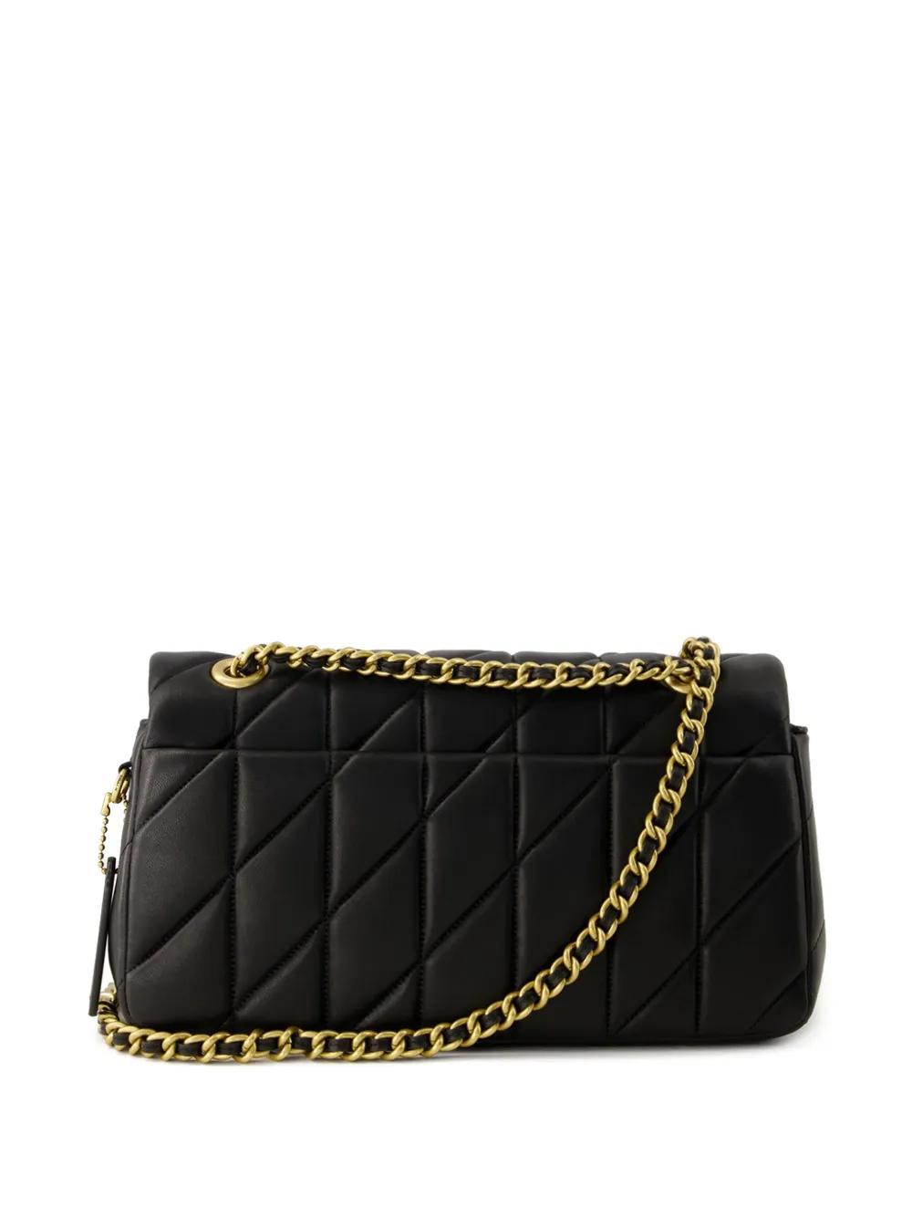 COACH Tabby Logo-plaque Quilted Leather Cross-body Bag In Black Product Image