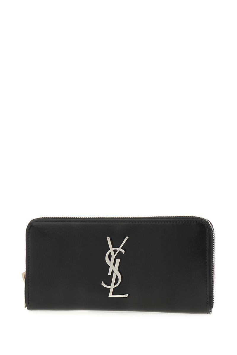 SAINT LAURENT Logo Wallet Wallets, Card Holders Black Product Image