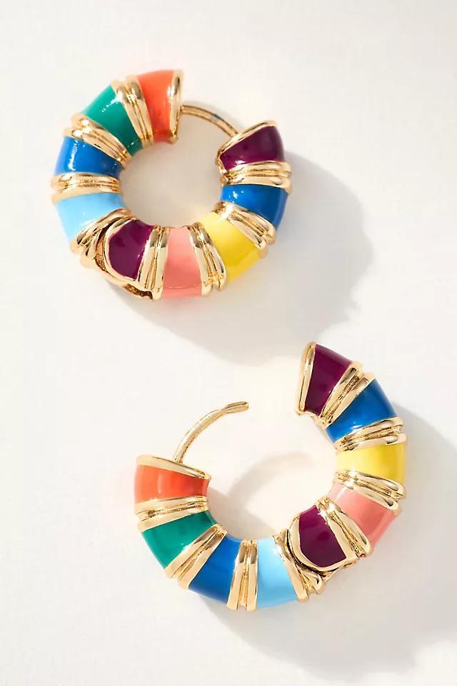 Colorful Huggie Hoop Earrings Product Image