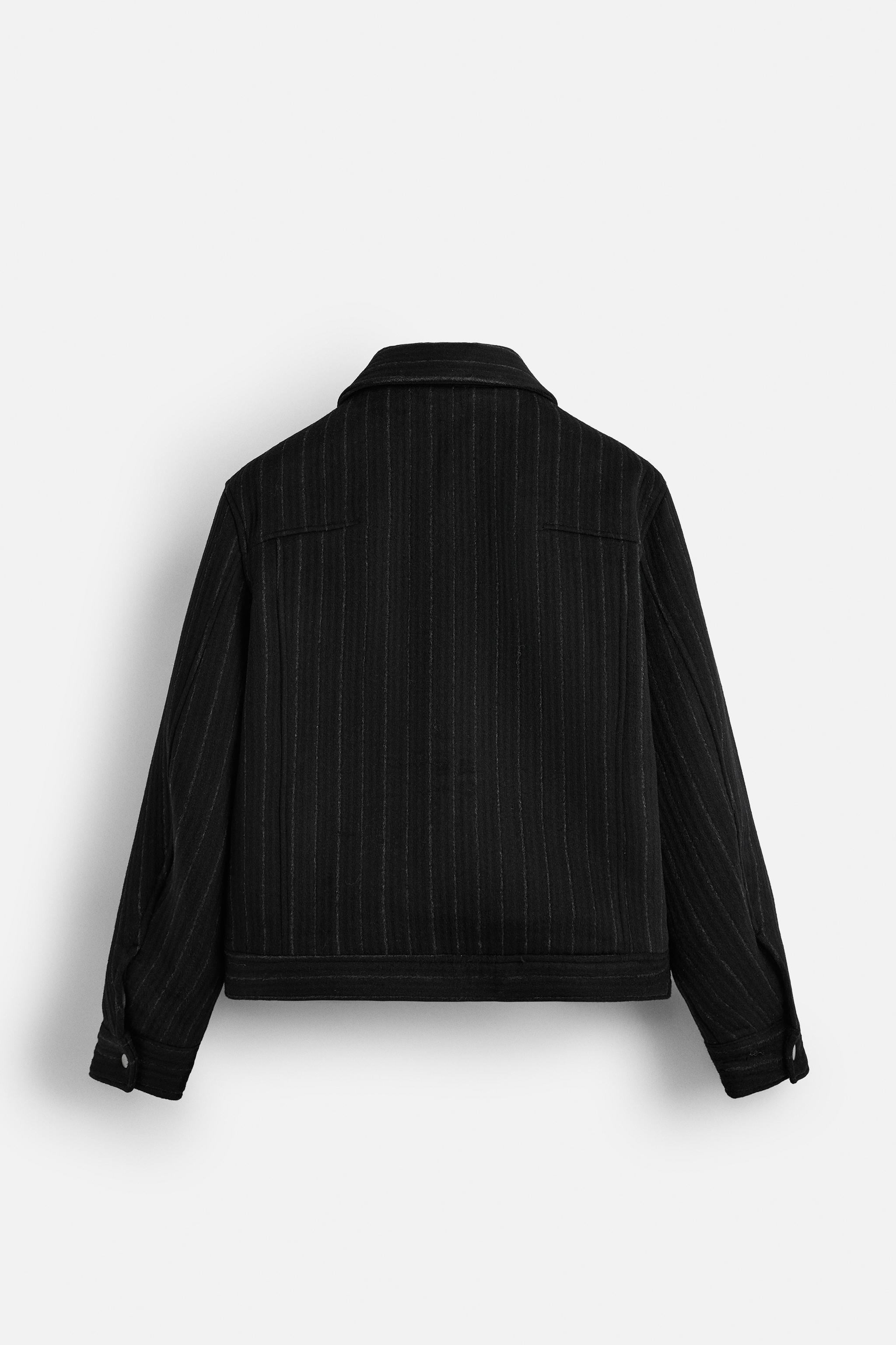 WOOL BLEND STRIPED JACKET Product Image