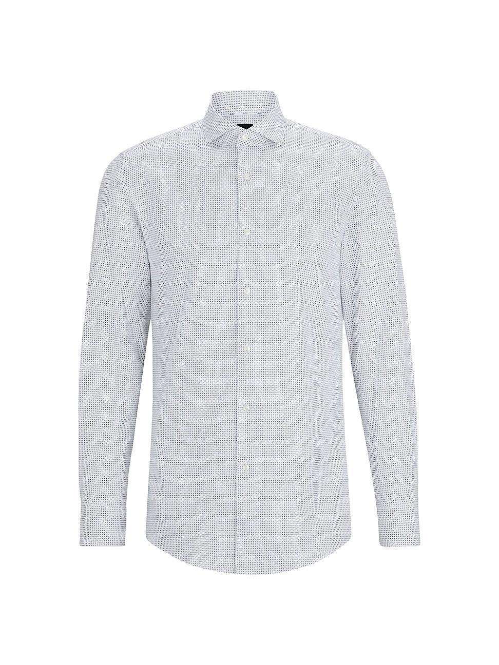 Mens Slim-Fit Shirt in Printed Oxford Stretch Cotton Product Image