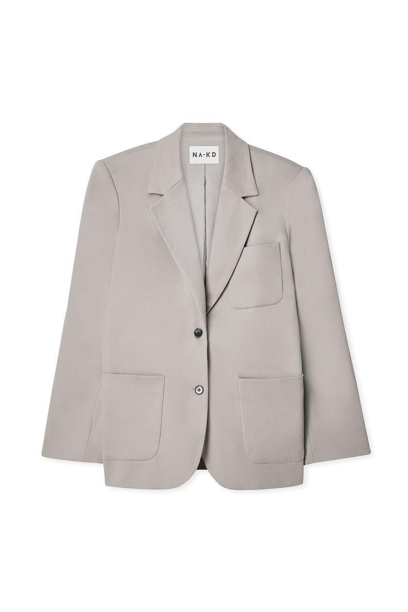 Oversized Blazer with Patch Pockets Product Image