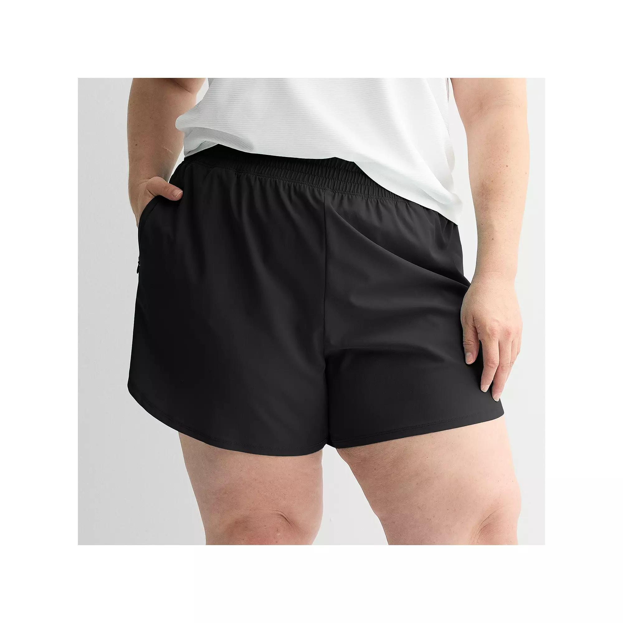 Plus Size Tek Gear® Woven Lined Run Shorts, Women's, Size: 2XL, Mineral Black Product Image