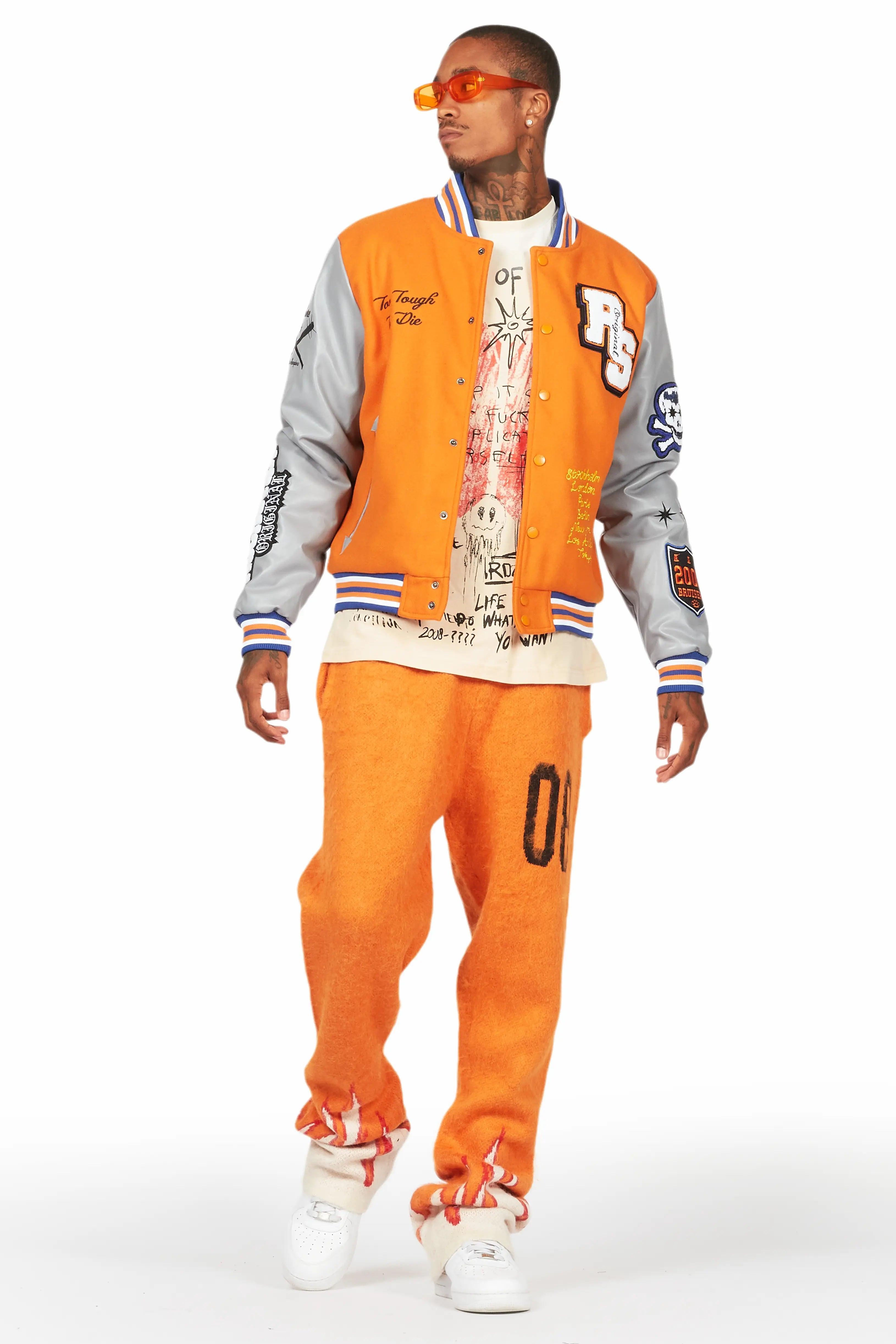 Shexter Orange Varsity Jacket Male Product Image