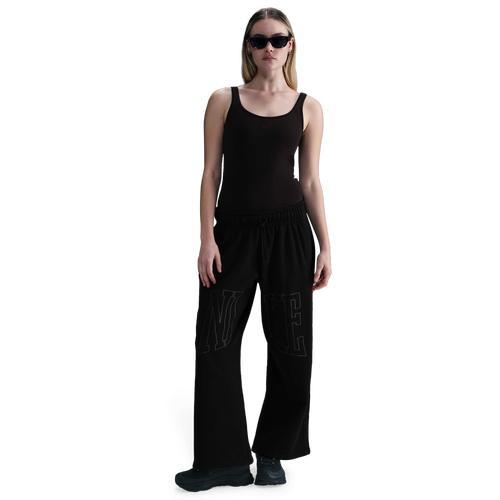 Womens Nike Sportswear Mid-Rise Oversized Open-Hem French Terry Pants | HQ5883-010 Product Image