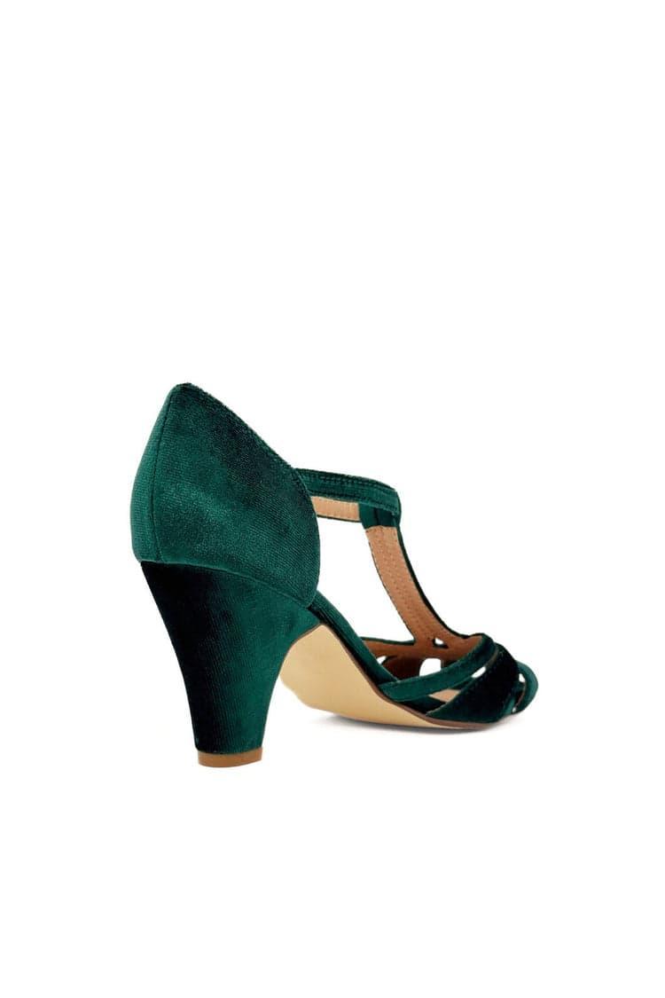 Sergi Velvet T-Strap Heels Product Image