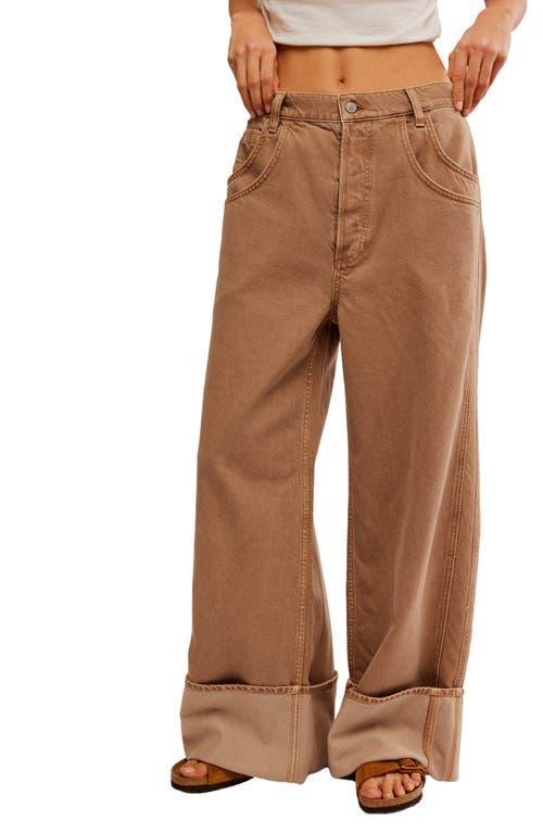 FREE PEOPLE New School Relaxed Straight Leg Cargo Jeans In Tumbleweed Product Image