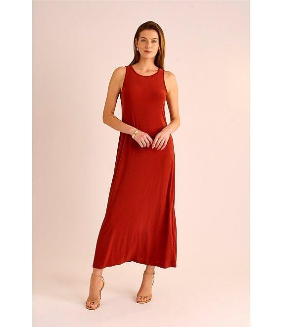 Vince Camuto Sleeveless Keyhole Back Crew Neck A-Line Maxi Dress Product Image