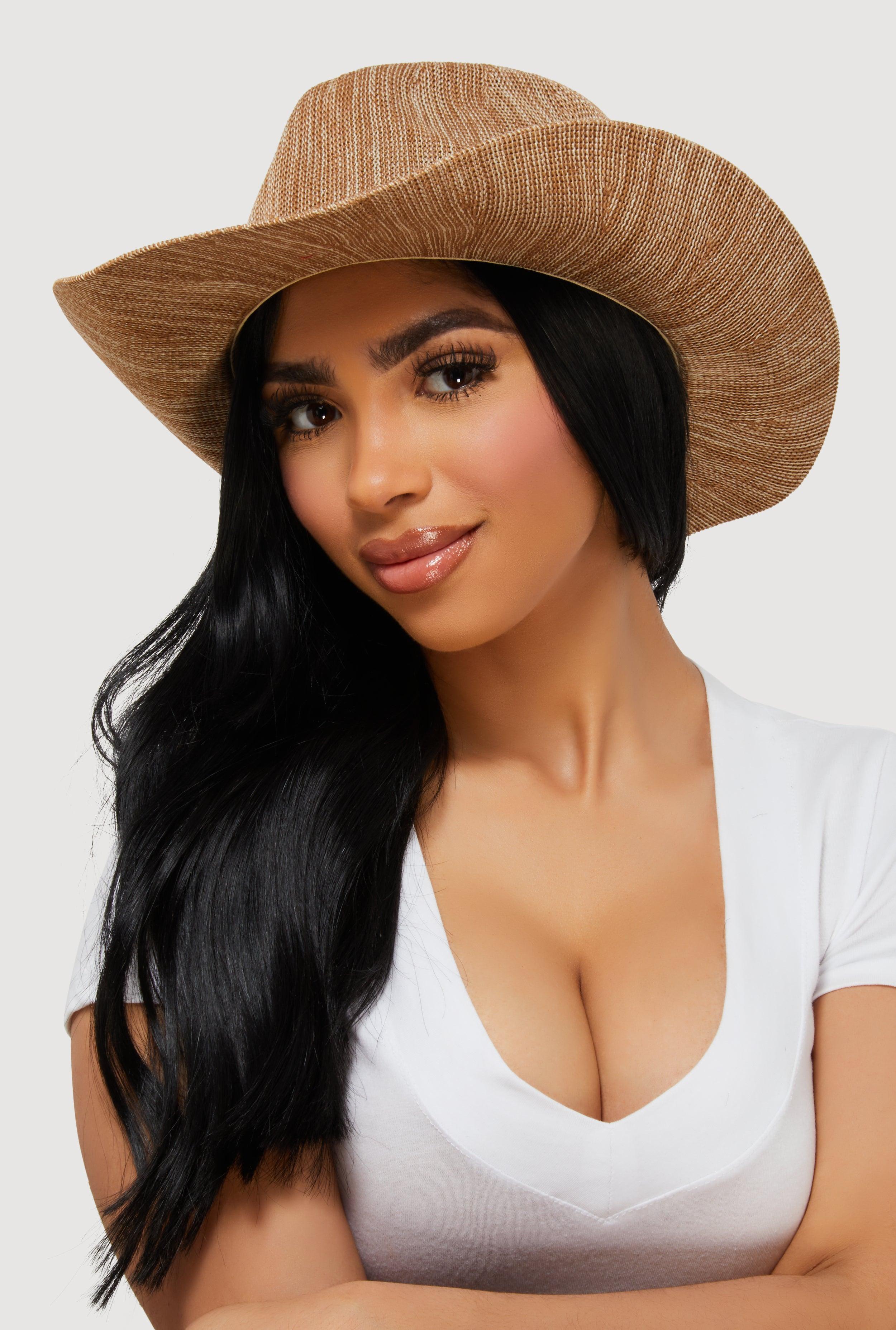 Faux Suede Trim Pinch Front Cowboy Hat Female Product Image