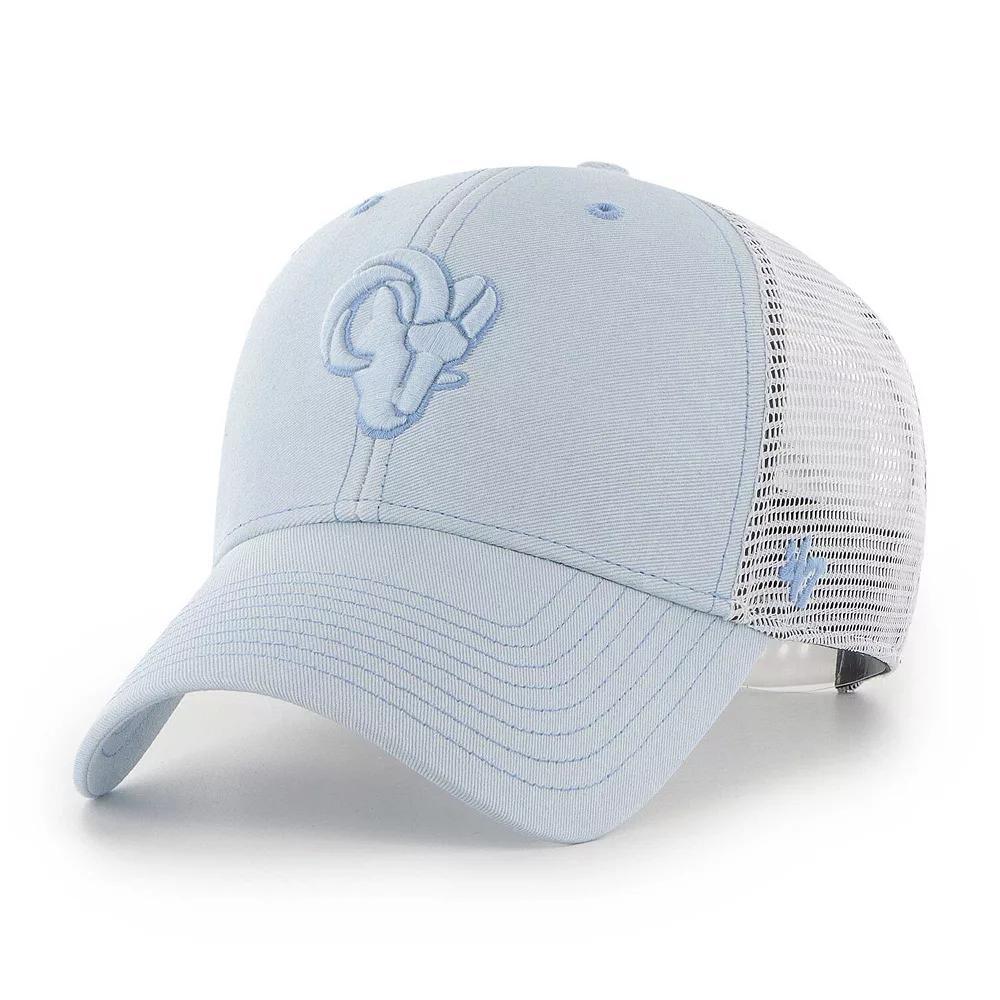 Women's '47 Light Blue/White Los Angeles Rams Haze Clean Up Trucker Snapback Hat Product Image