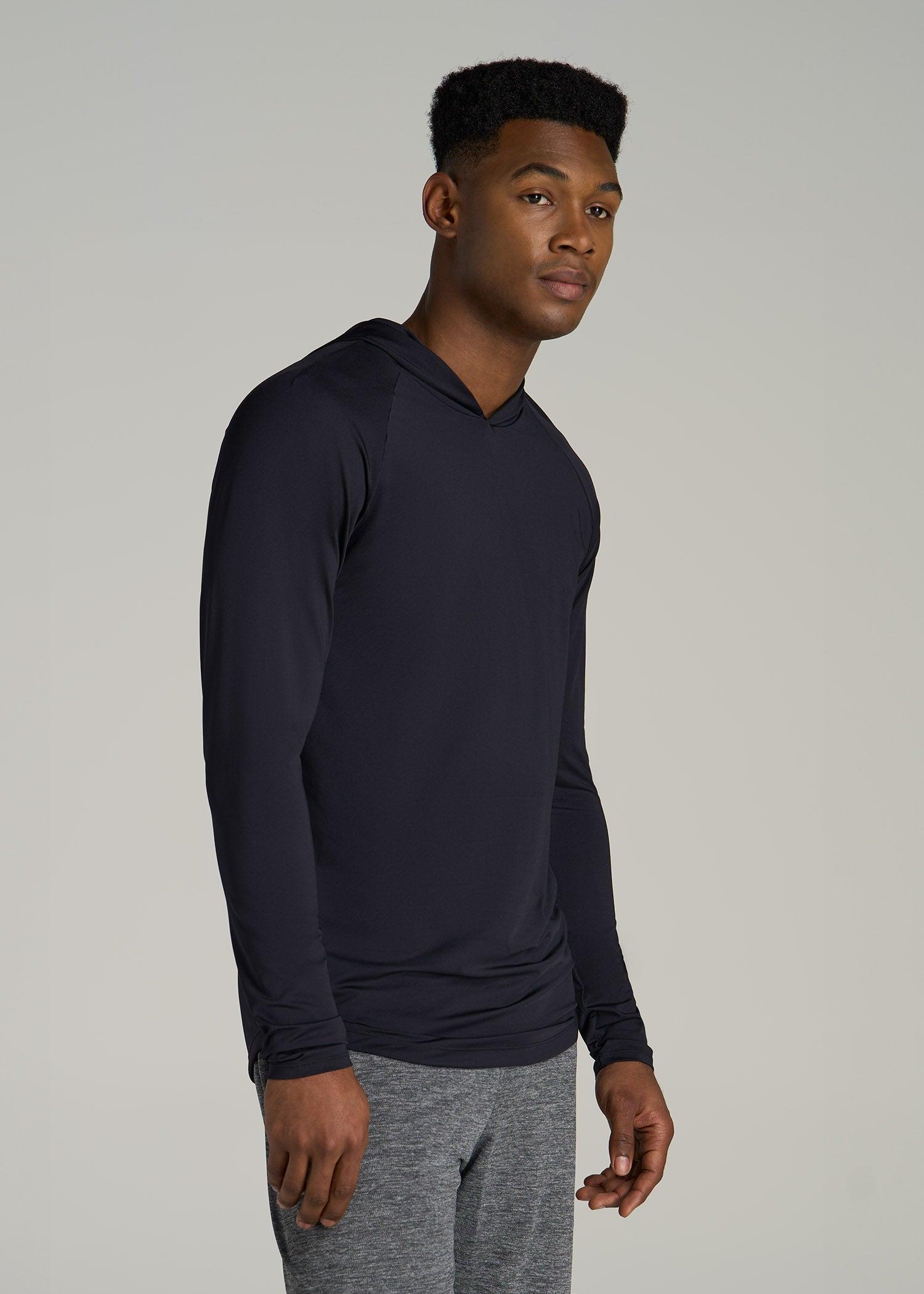 A.T. Performance Training Hoodie for Tall Men in Black Male Product Image