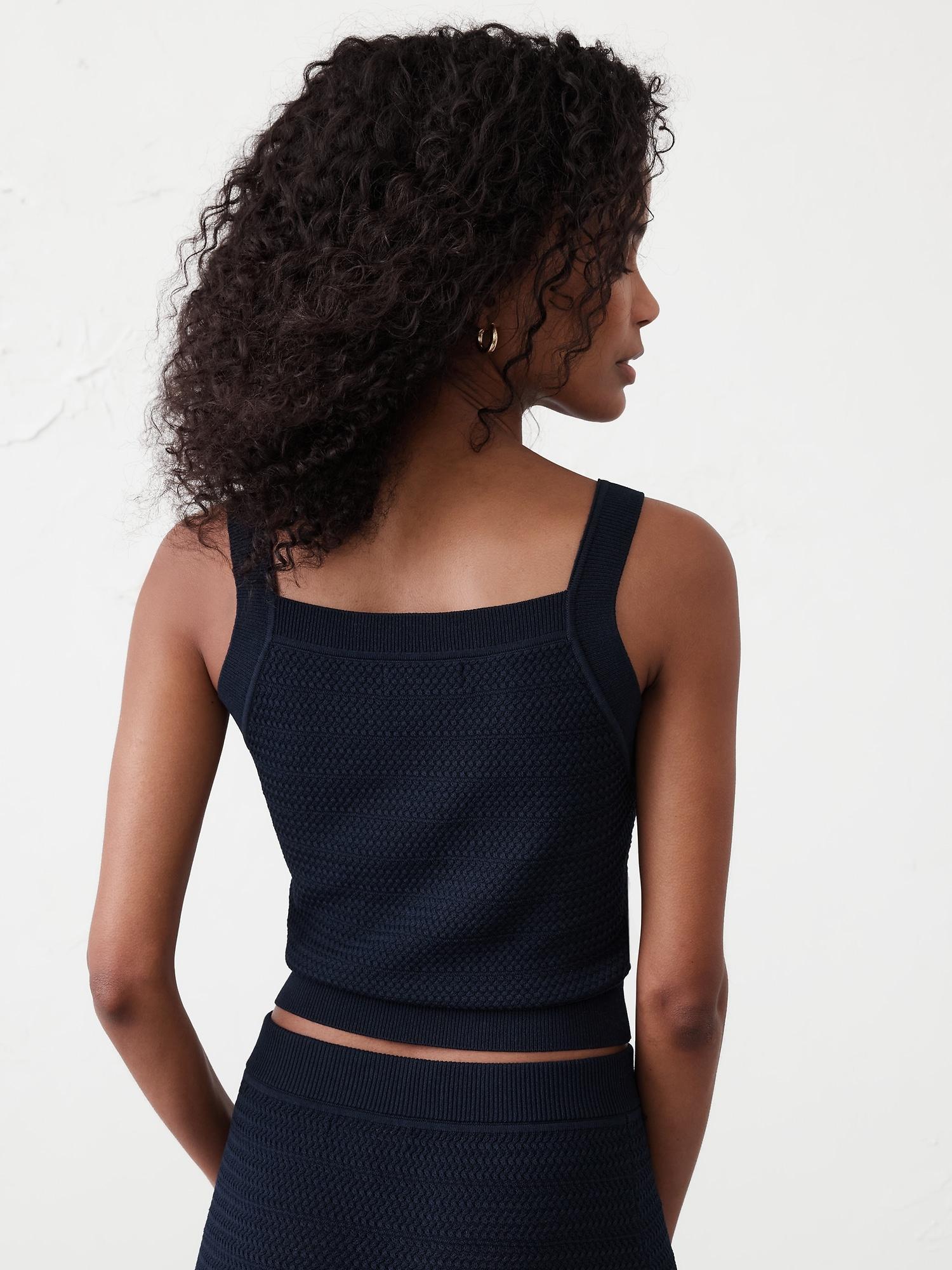 Cropped Textured Sweater Tank Product Image
