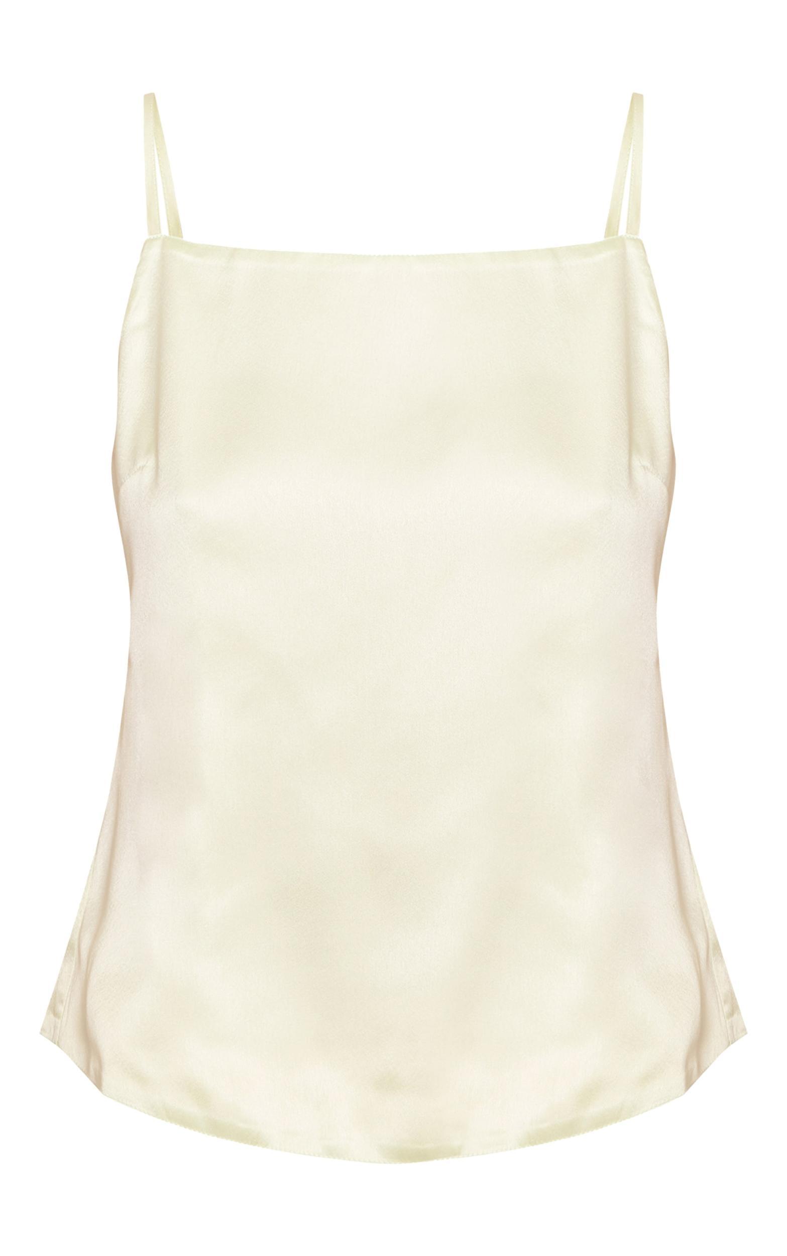 Lime Satin Open Tie Back Top Product Image