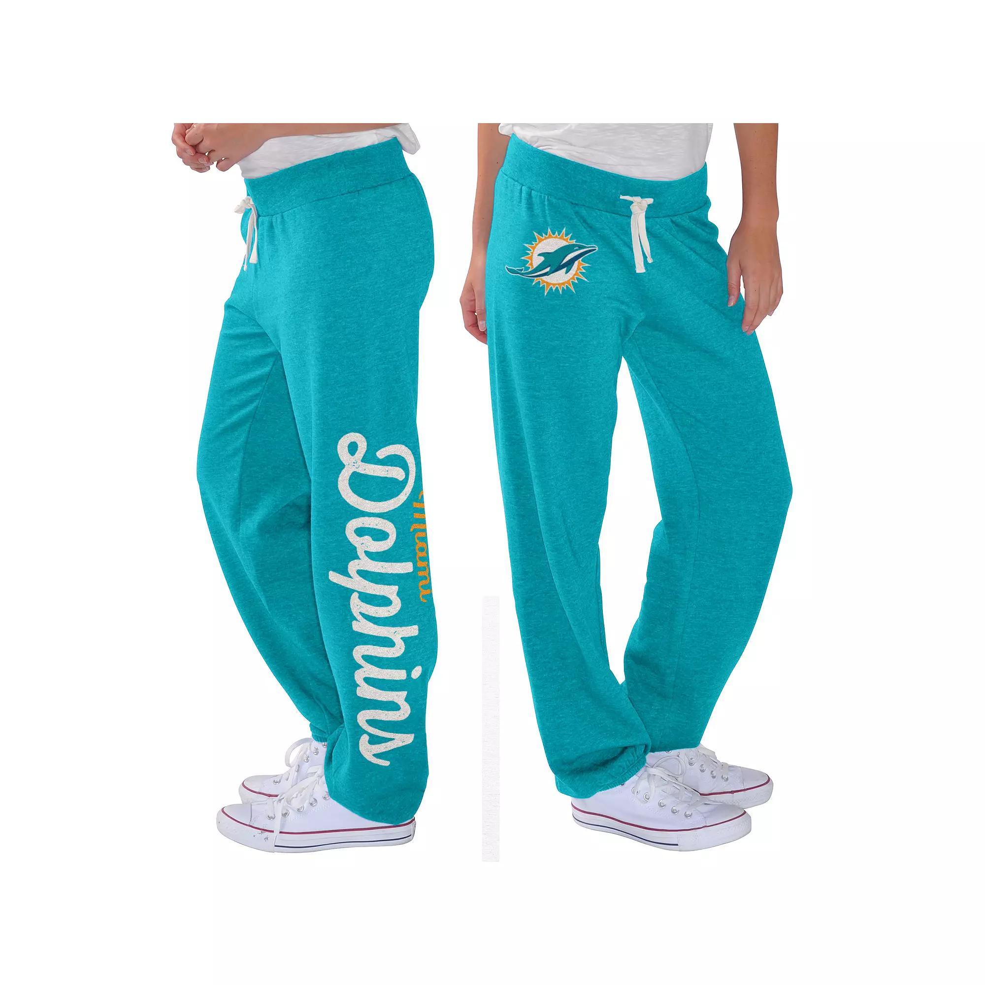 Women's G-III 4Her by Carl Banks Aqua Miami Dolphins Scrimmage Fleece Pants,  Product Image