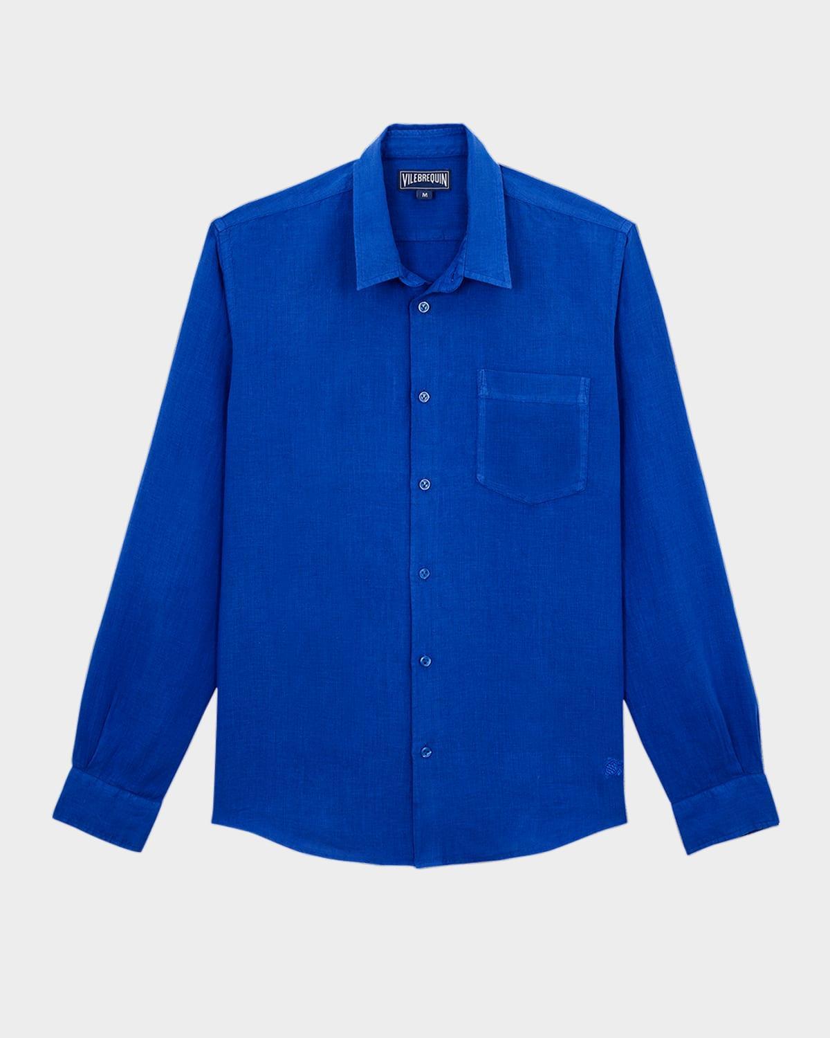 Mens Caroubis Linen Button-Front Shirt Product Image