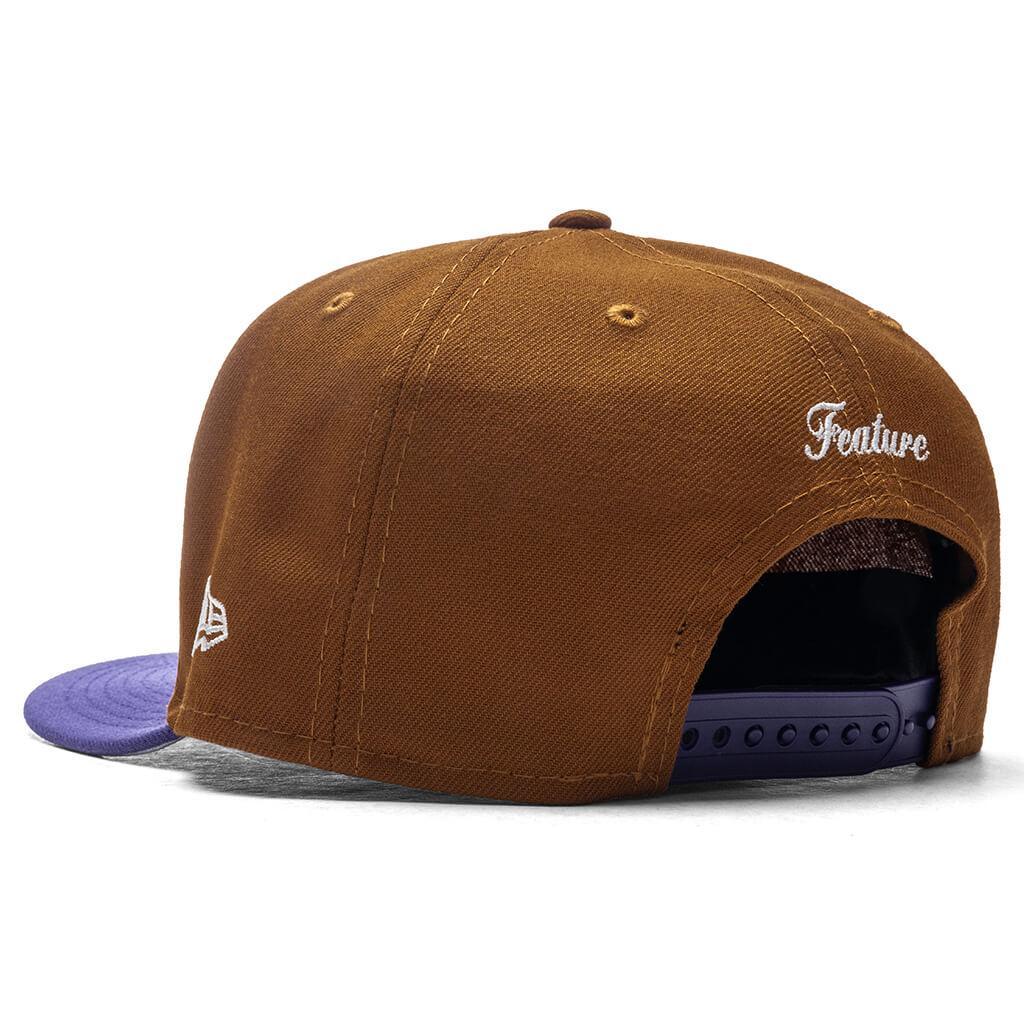 Feature x New Era Old English F Snapback - Peanut/New Orchid Male Product Image