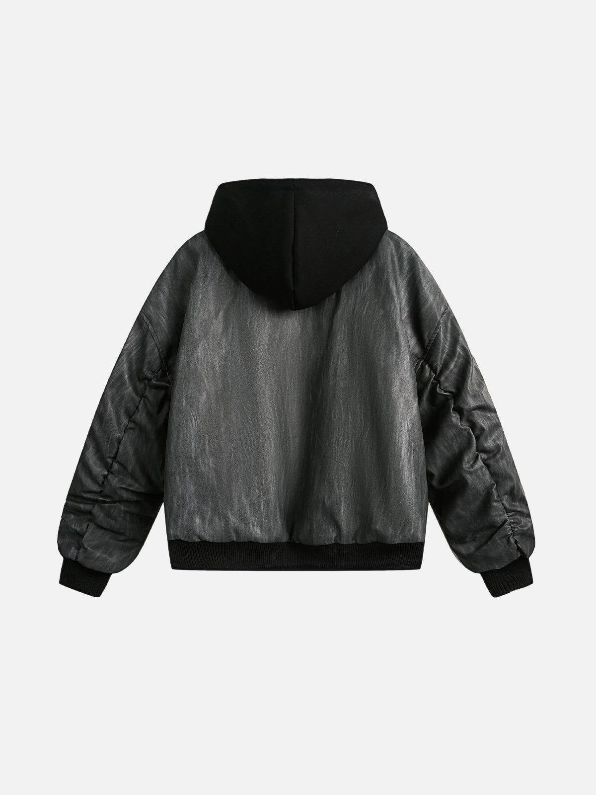 Aelfric Eden Two Layer Faux Leather Bomber Jacket Product Image